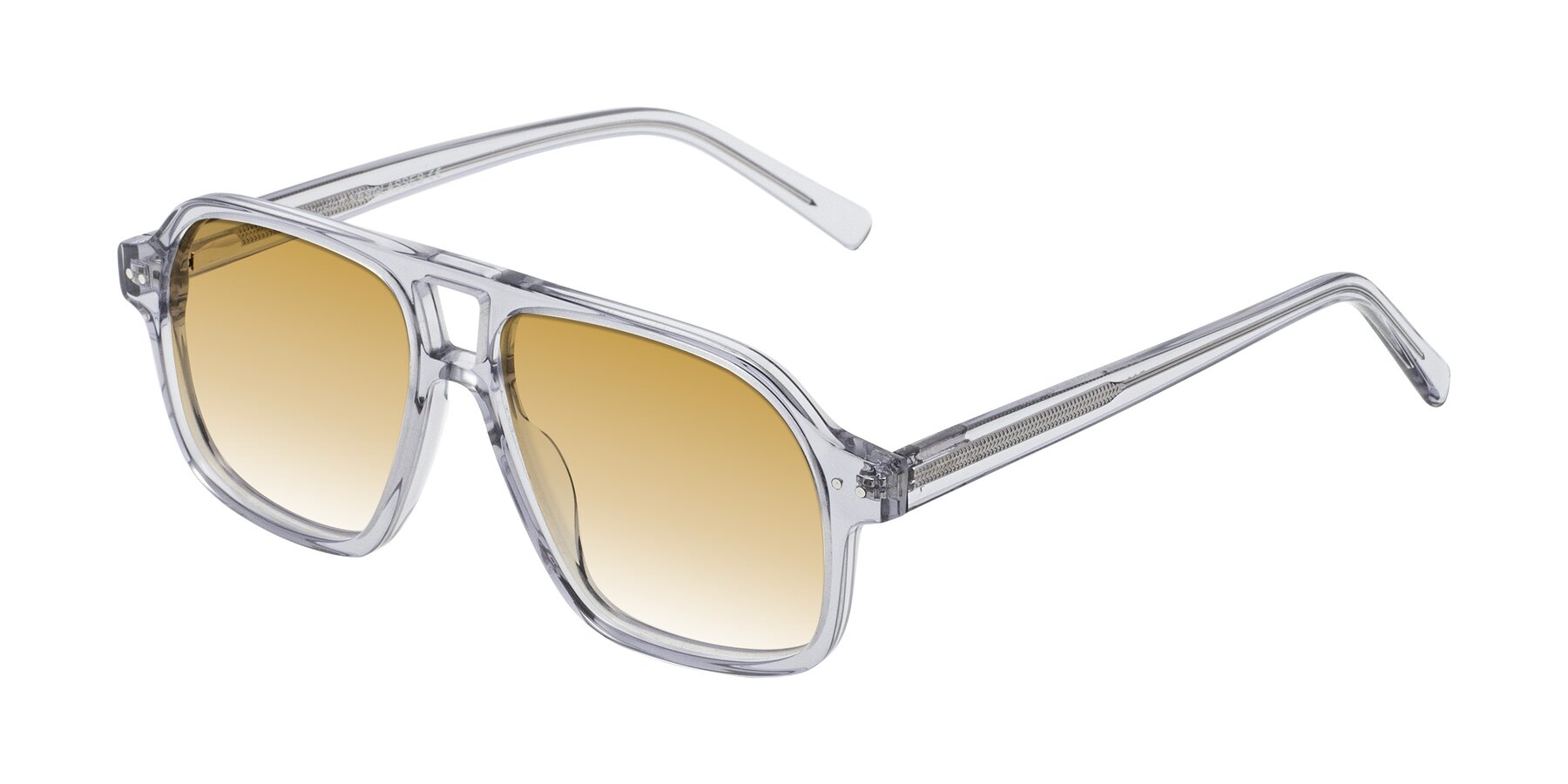 Angle of Kingston in Transparent Gray with Champagne Gradient Lenses