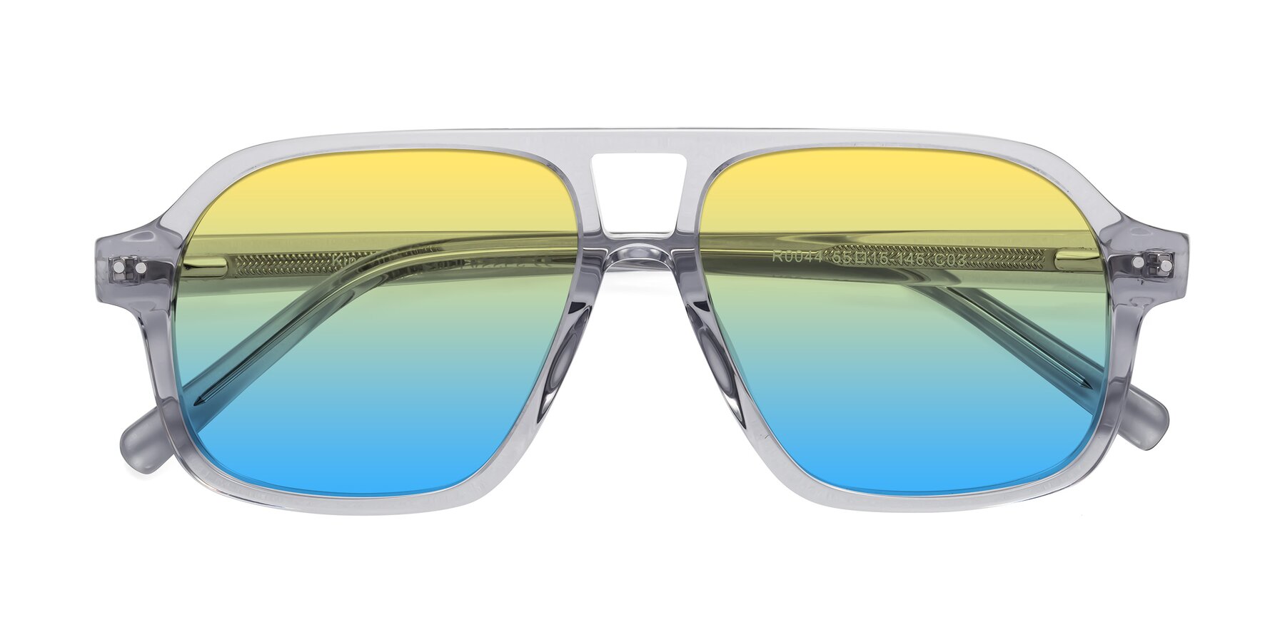 Folded Front of Kingston in Transparent Gray with Yellow / Blue Gradient Lenses