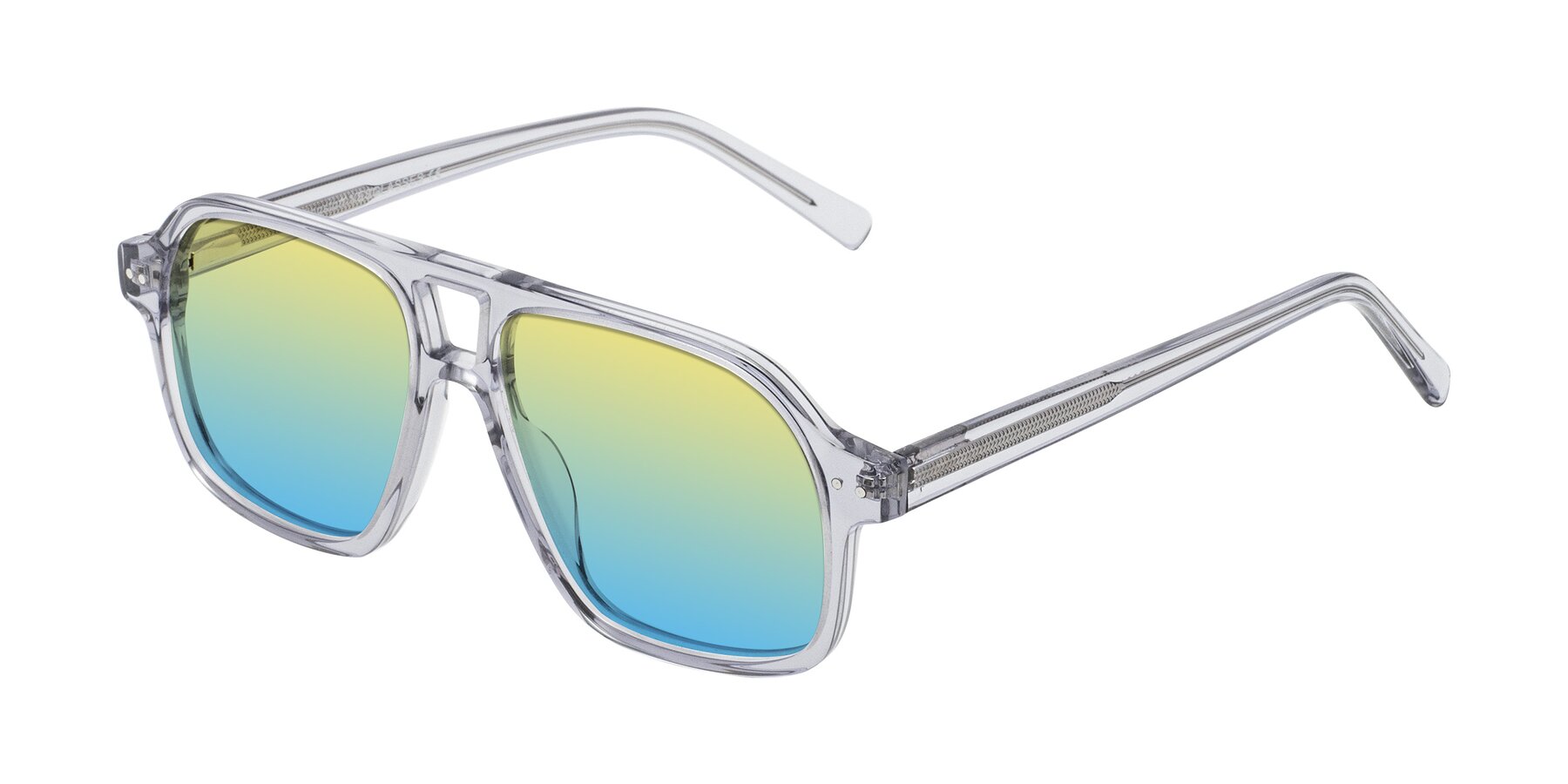 Angle of Kingston in Transparent Gray with Yellow / Blue Gradient Lenses