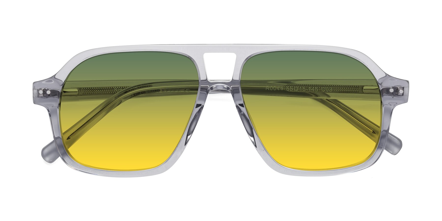Folded Front of Kingston in Transparent Gray with Green / Yellow Gradient Lenses