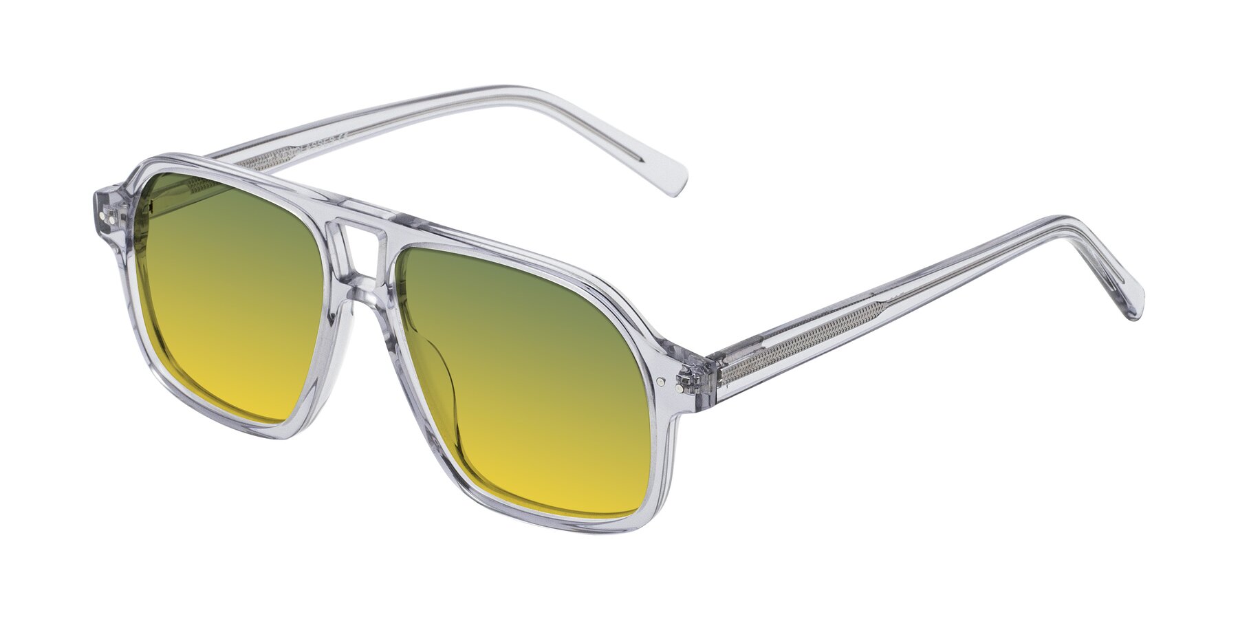 Angle of Kingston in Transparent Gray with Green / Yellow Gradient Lenses