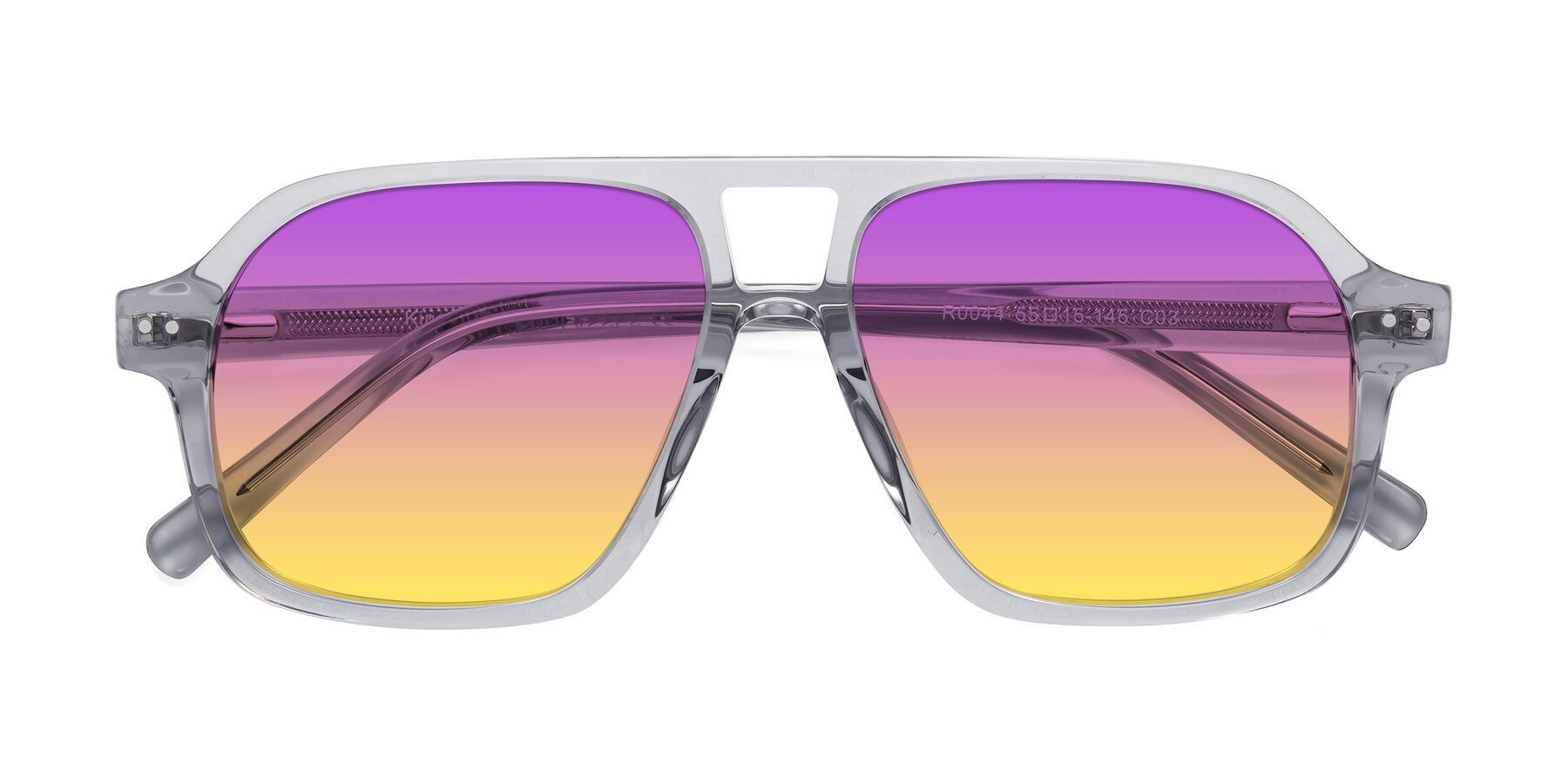 Folded Front of Kingston in Transparent Gray with Purple / Yellow Gradient Lenses