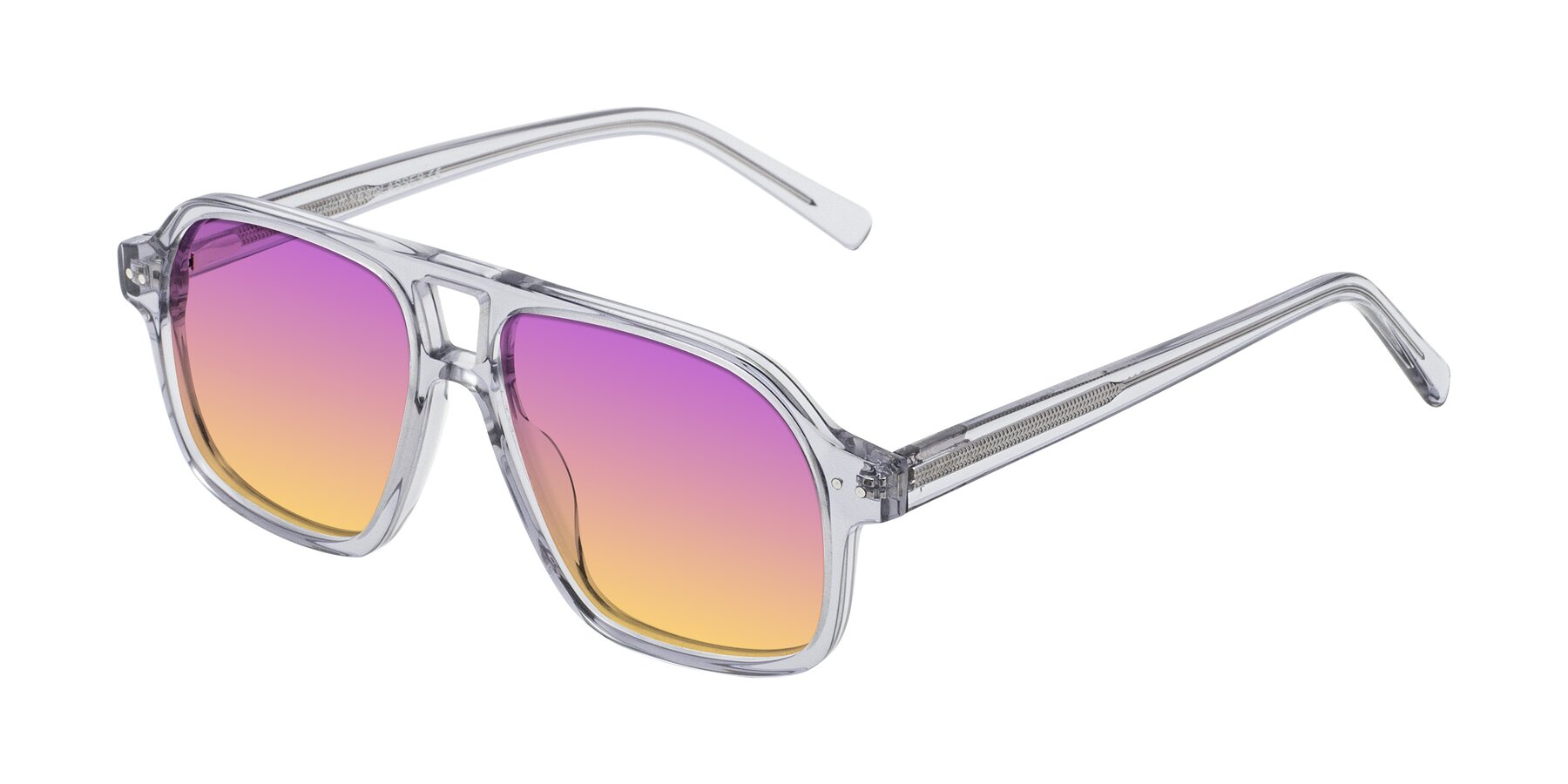 Angle of Kingston in Transparent Gray with Purple / Yellow Gradient Lenses