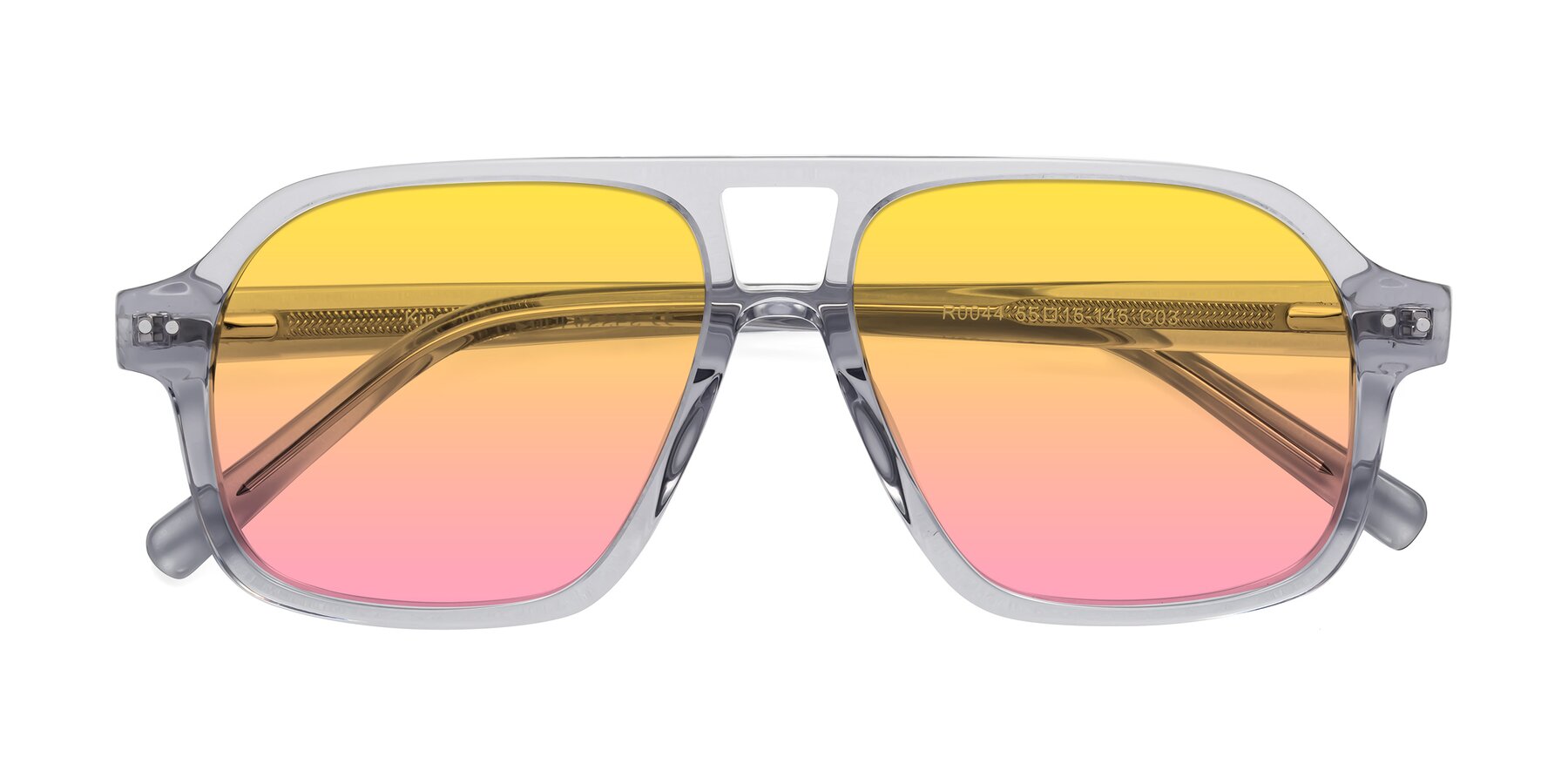 Folded Front of Kingston in Transparent Gray with Yellow / Pink Gradient Lenses