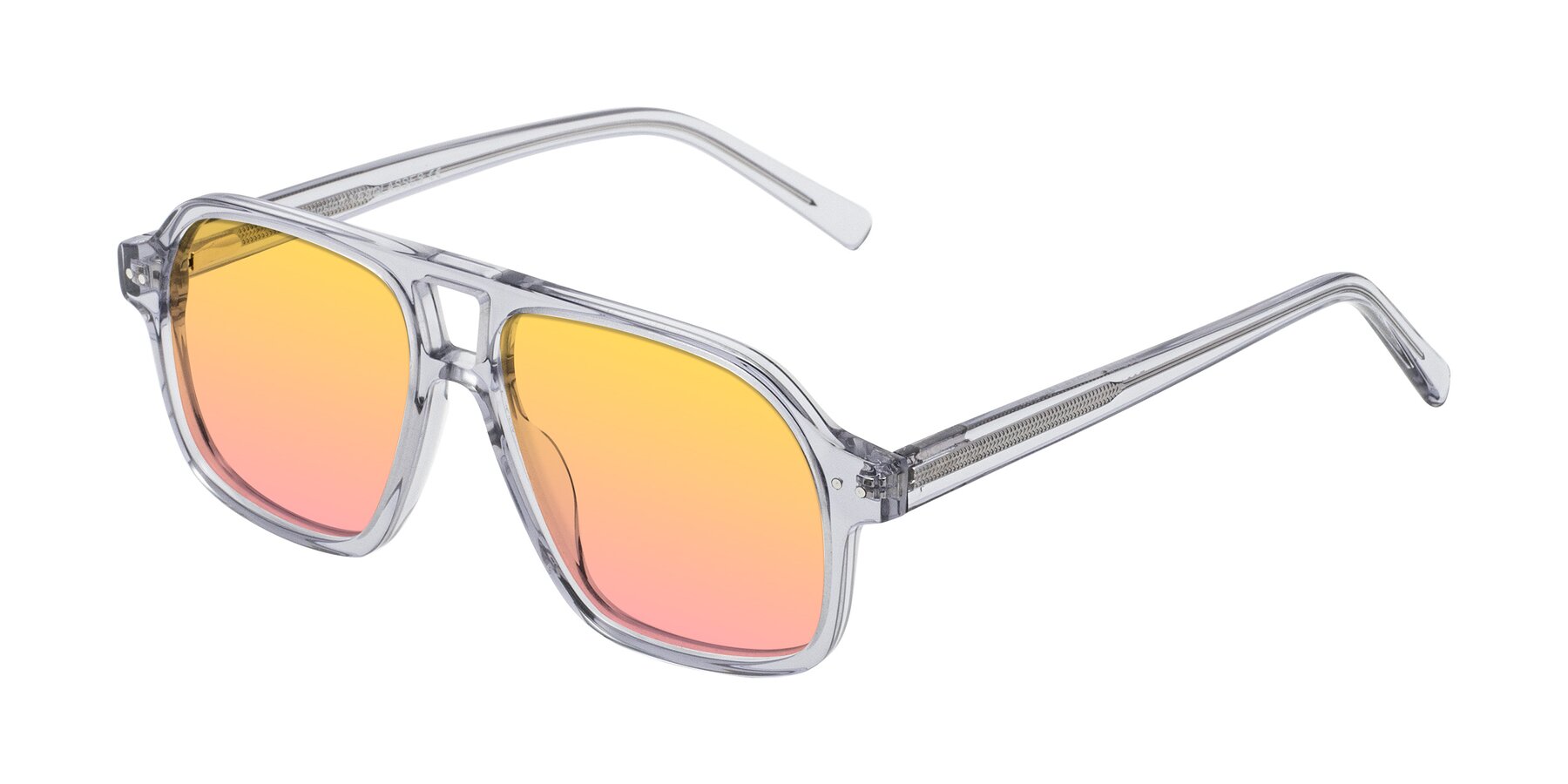 Angle of Kingston in Transparent Gray with Yellow / Pink Gradient Lenses