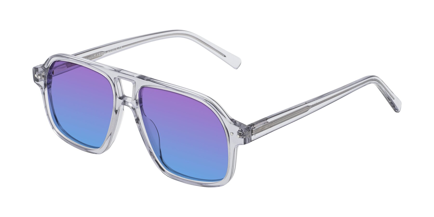 Angle of Kingston in Transparent Gray with Purple / Blue Gradient Lenses