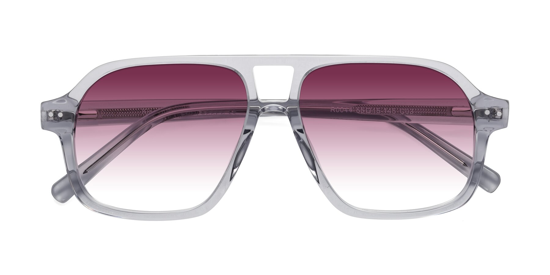 Folded Front of Kingston in Transparent Gray with Wine Gradient Lenses