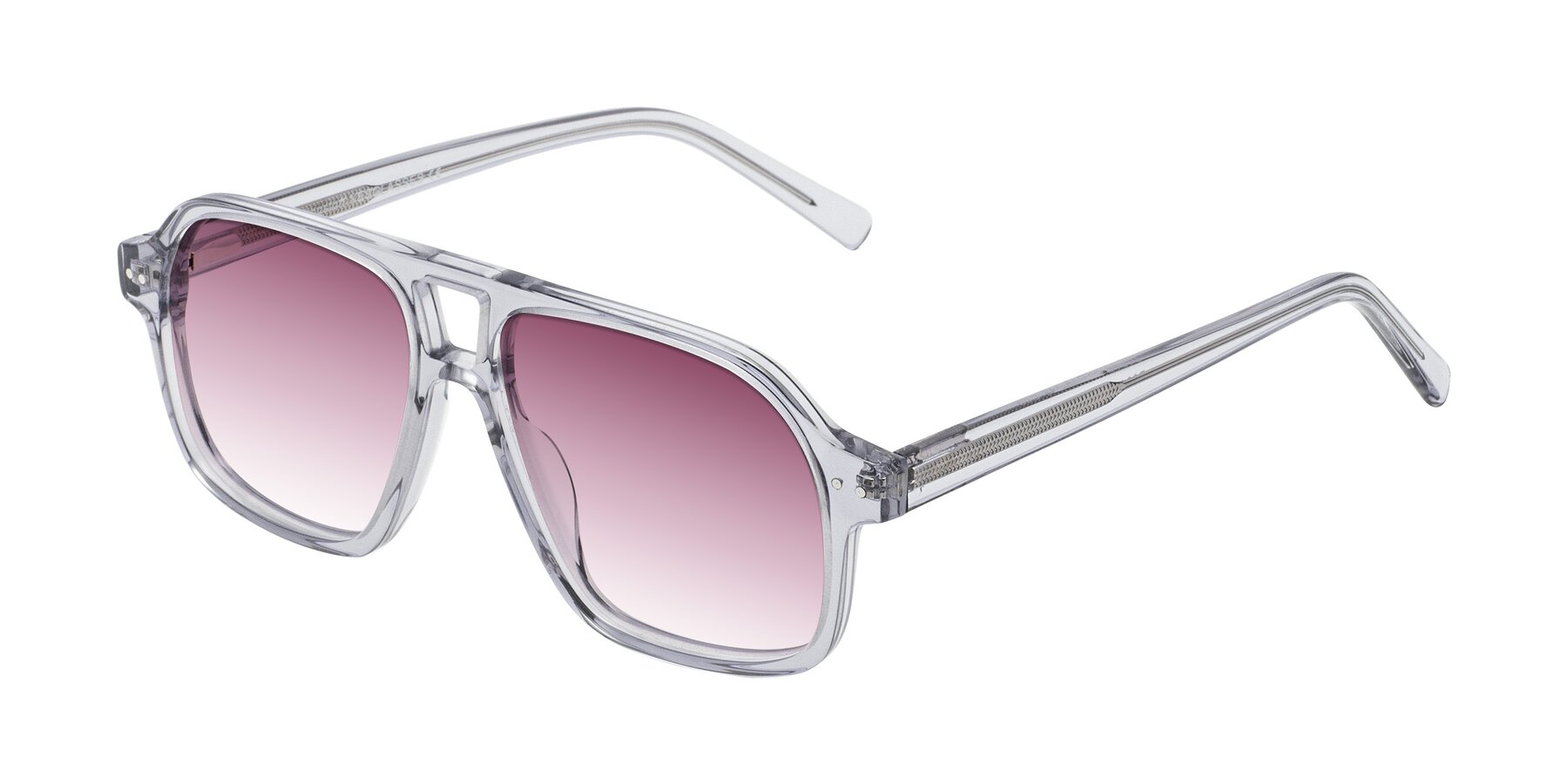 Angle of Kingston in Transparent Gray with Wine Gradient Lenses