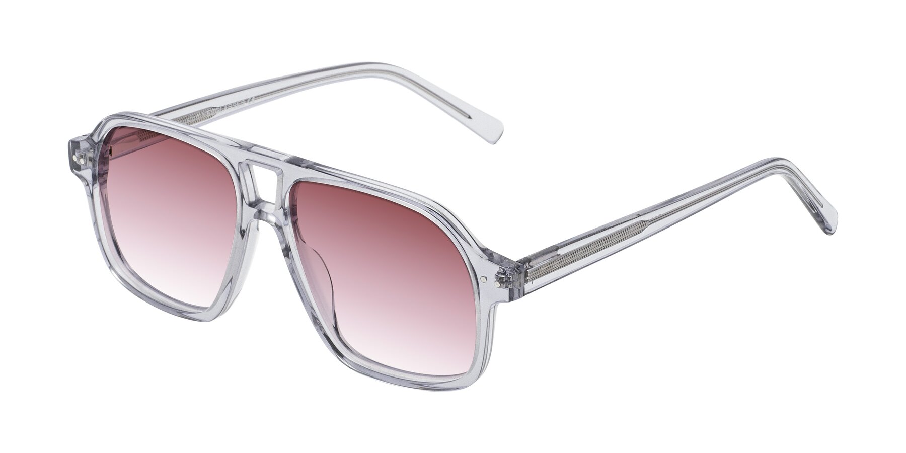 Angle of Kingston in Transparent Gray with Garnet Gradient Lenses