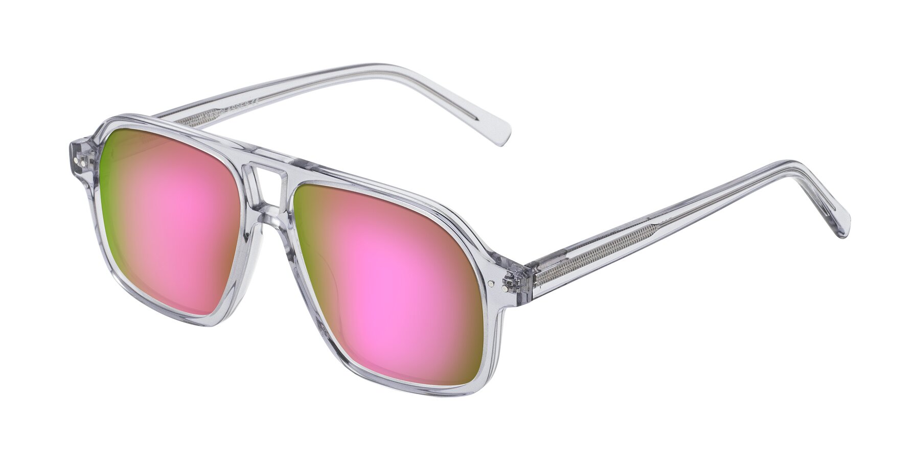 Angle of Kingston in Transparent Gray with Pink Mirrored Lenses