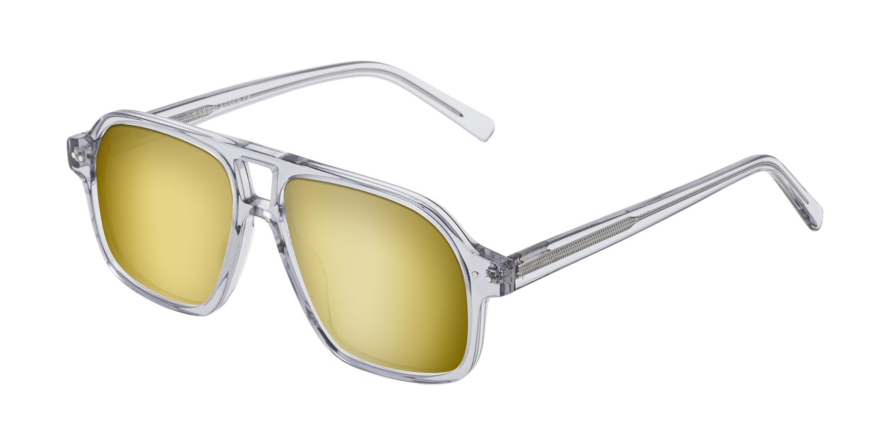 Angle of Kingston in Transparent Gray with Gold Mirrored Lenses
