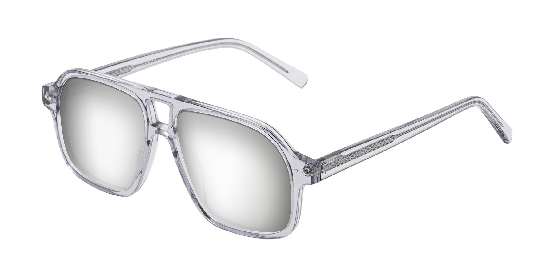 Angle of Kingston in Transparent Gray with Silver Mirrored Lenses