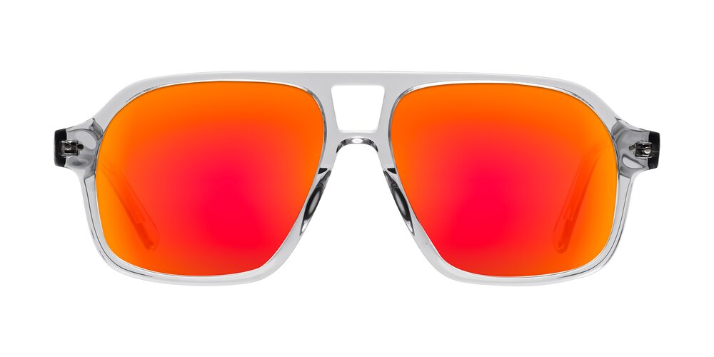 Kingston - Transparent Gray Flash Mirrored Sunglasses