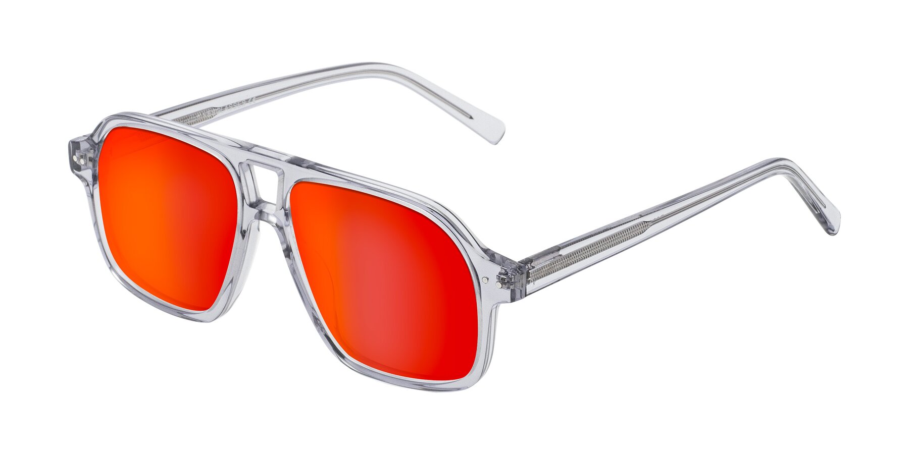 Angle of Kingston in Transparent Gray with Red Gold Mirrored Lenses