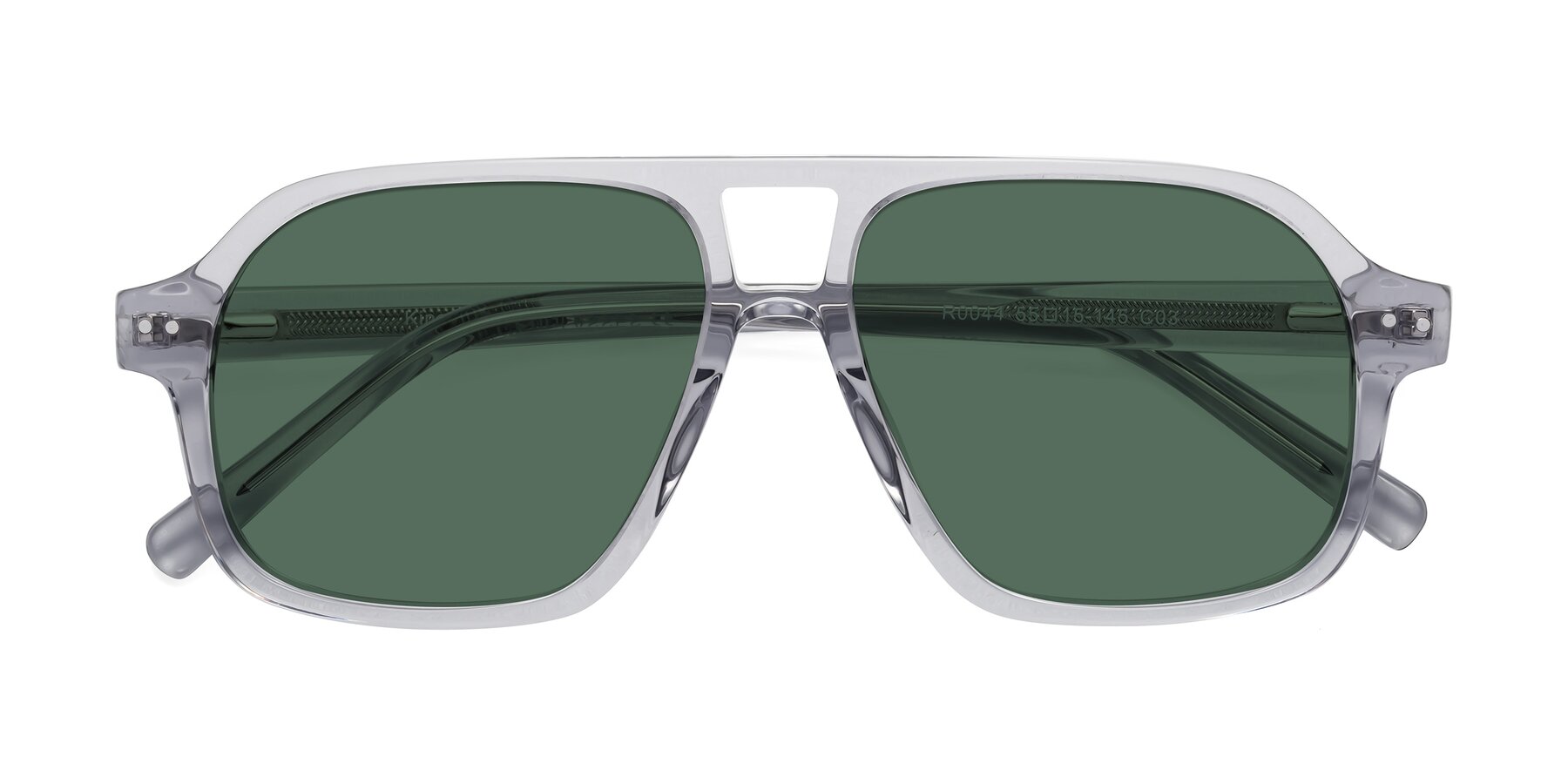 Folded Front of Kingston in Transparent Gray with Green Polarized Lenses
