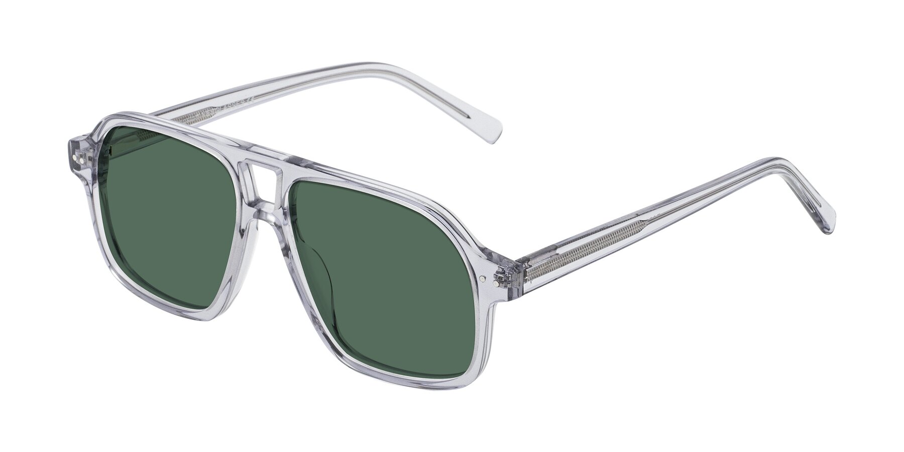 Angle of Kingston in Transparent Gray with Green Polarized Lenses
