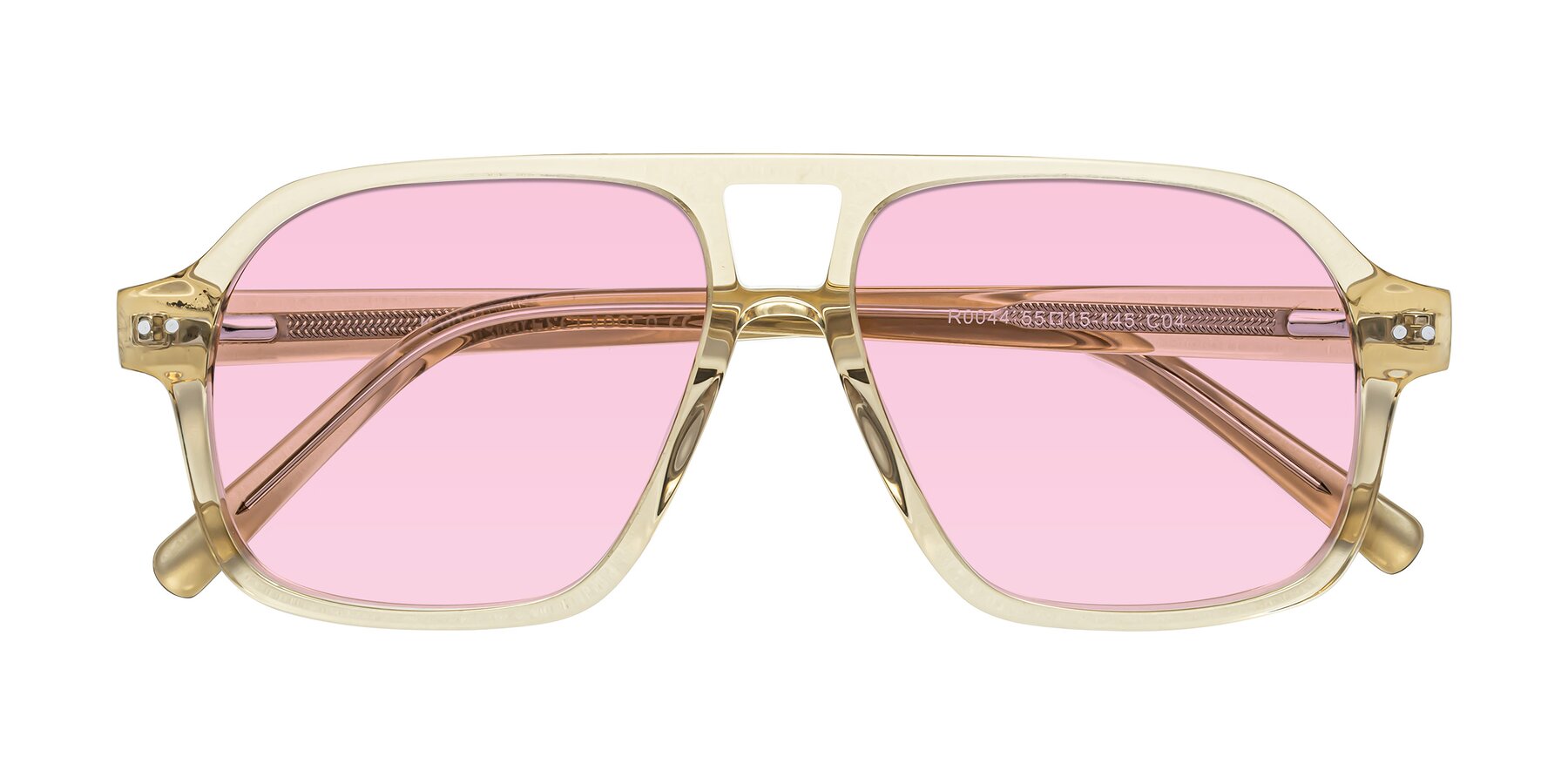 Folded Front of Kingston in Amber with Light Pink Tinted Lenses