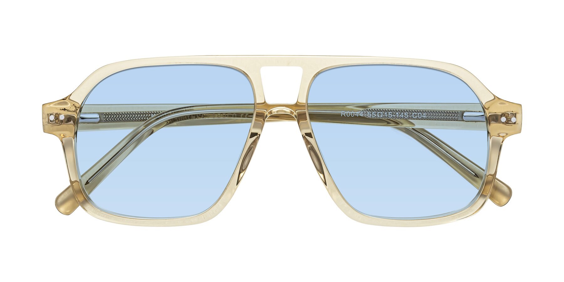 Folded Front of Kingston in Amber with Light Blue Tinted Lenses