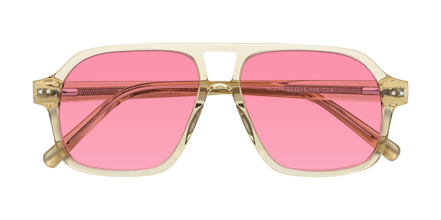 Folded Front of Kingston in Amber with Pink Tinted Lenses