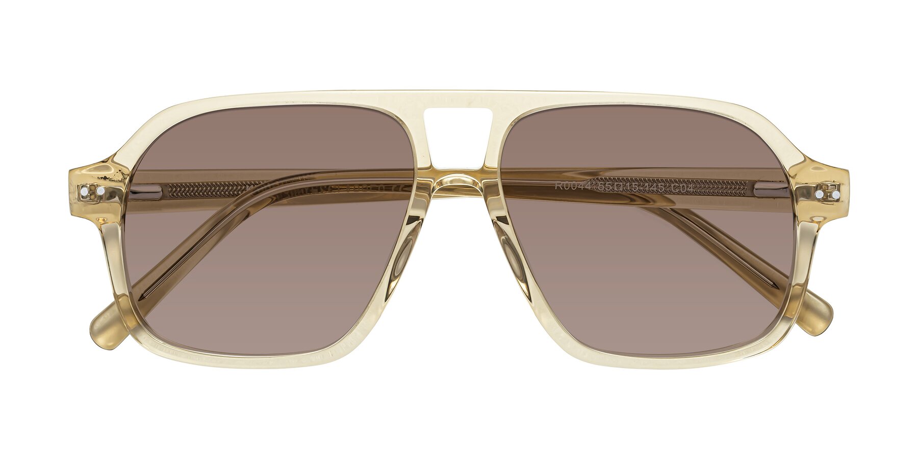 Folded Front of Kingston in Amber with Medium Brown Tinted Lenses