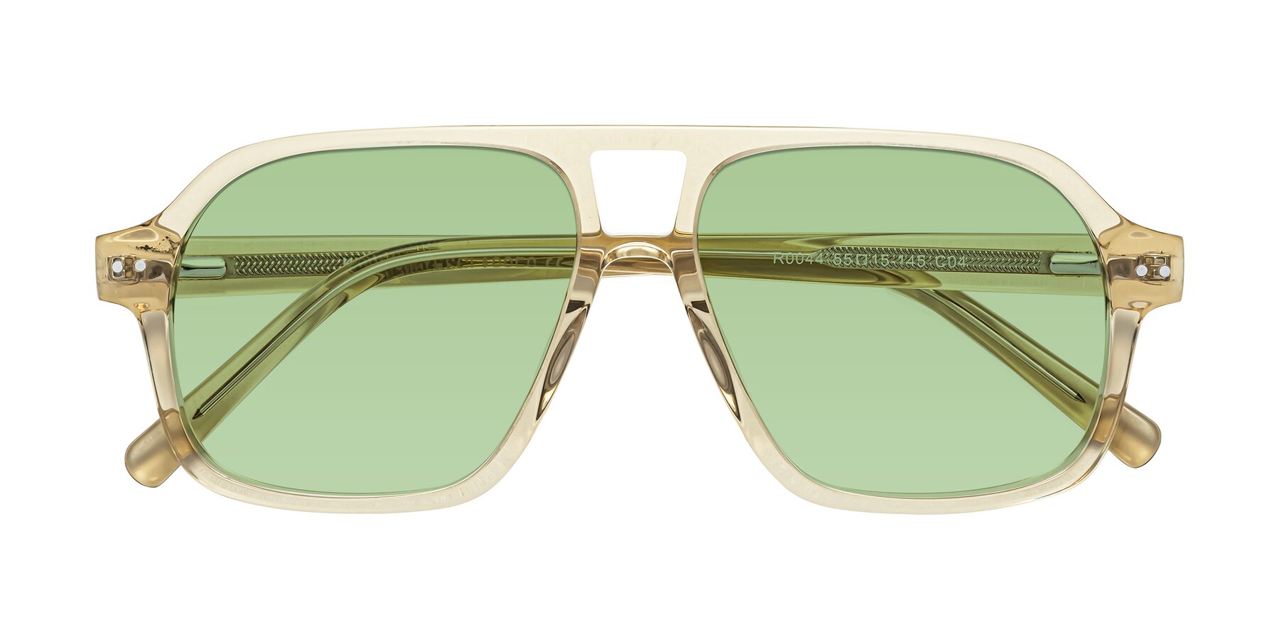 Folded Front of Kingston in Amber with Medium Green Tinted Lenses