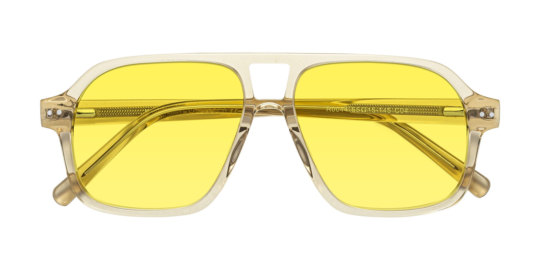 Folded Front of Kingston in Amber with Medium Yellow Tinted Lenses