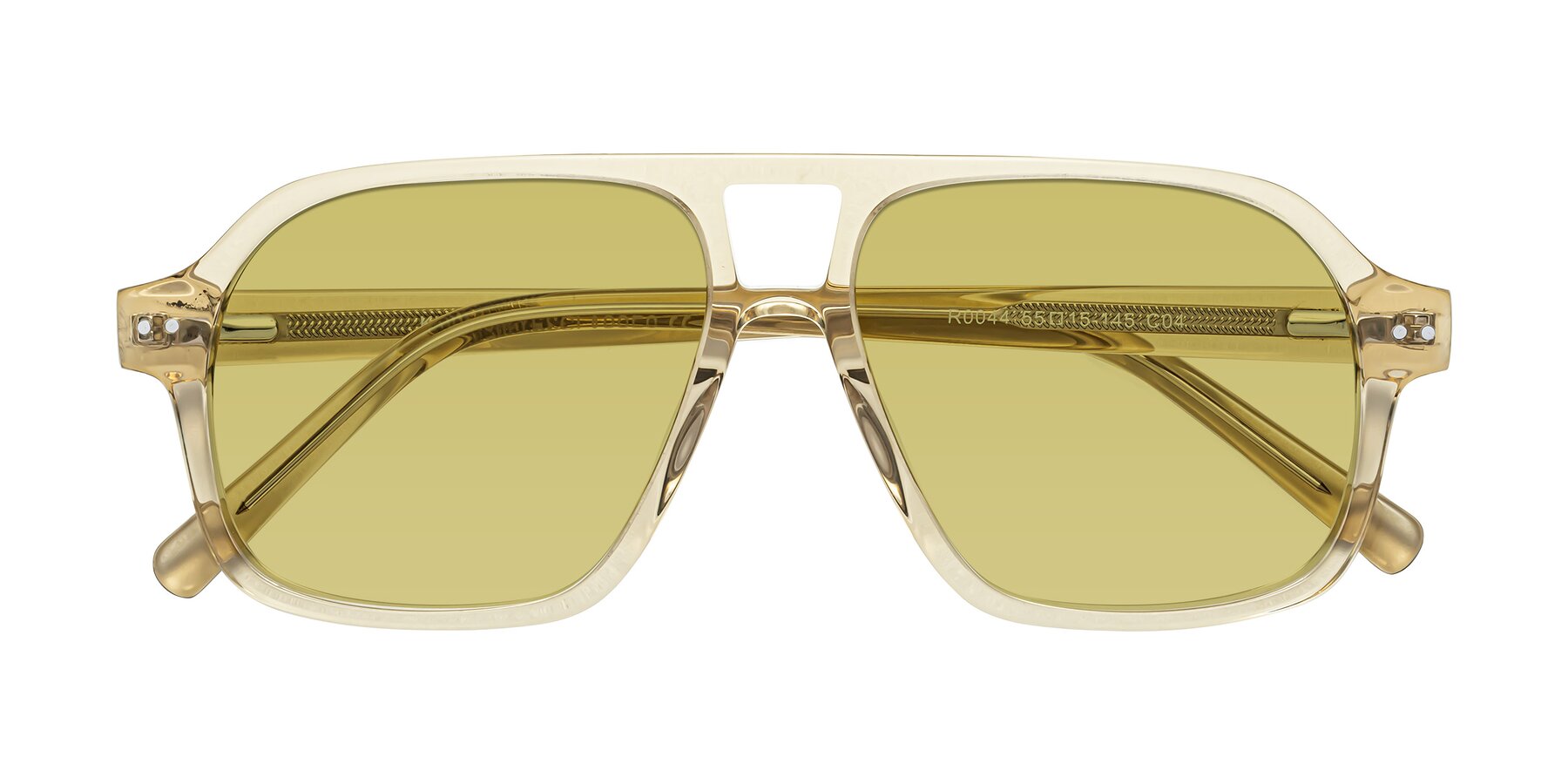 Folded Front of Kingston in Amber with Medium Champagne Tinted Lenses