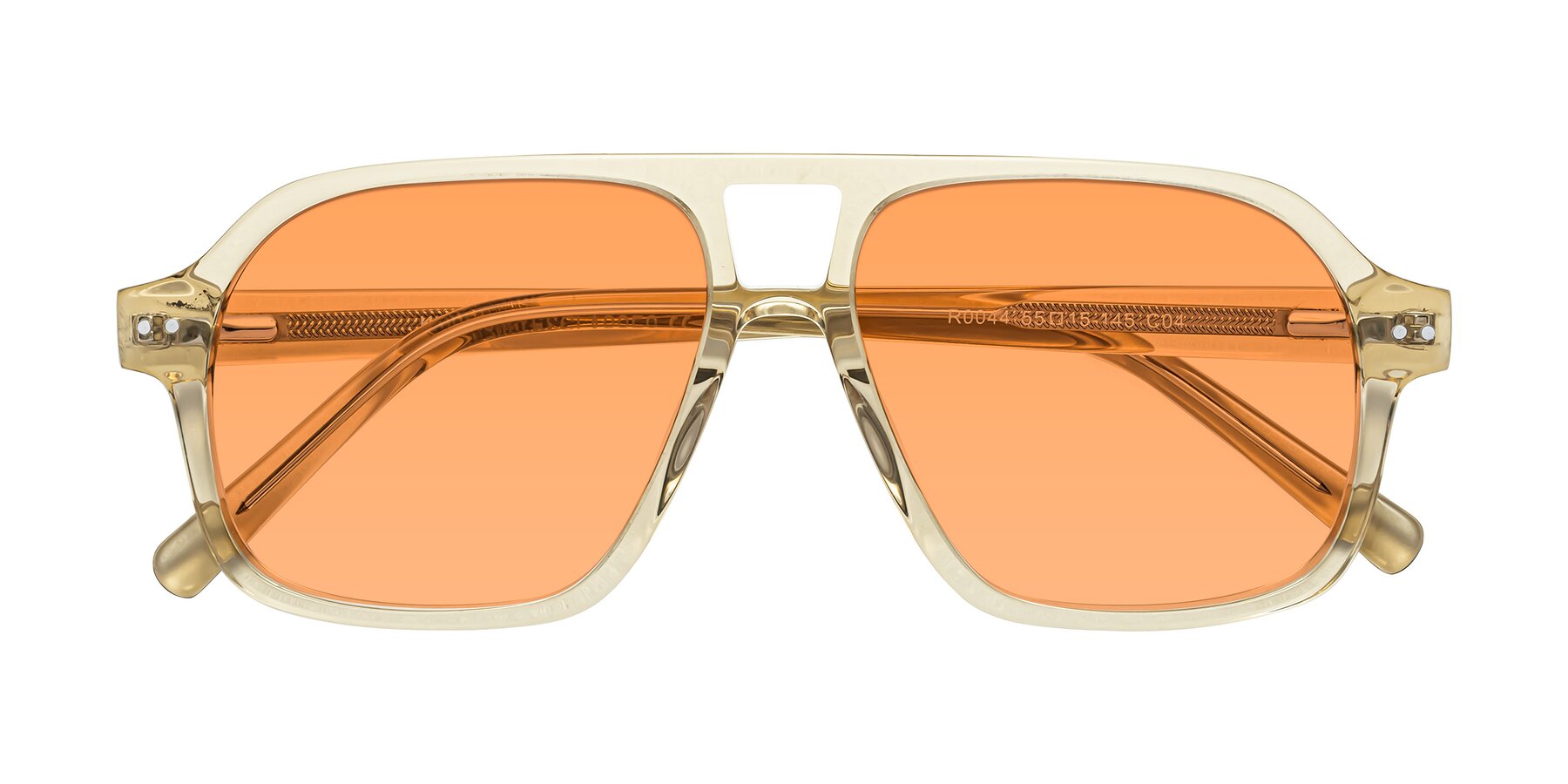 Folded Front of Kingston in Amber with Medium Orange Tinted Lenses