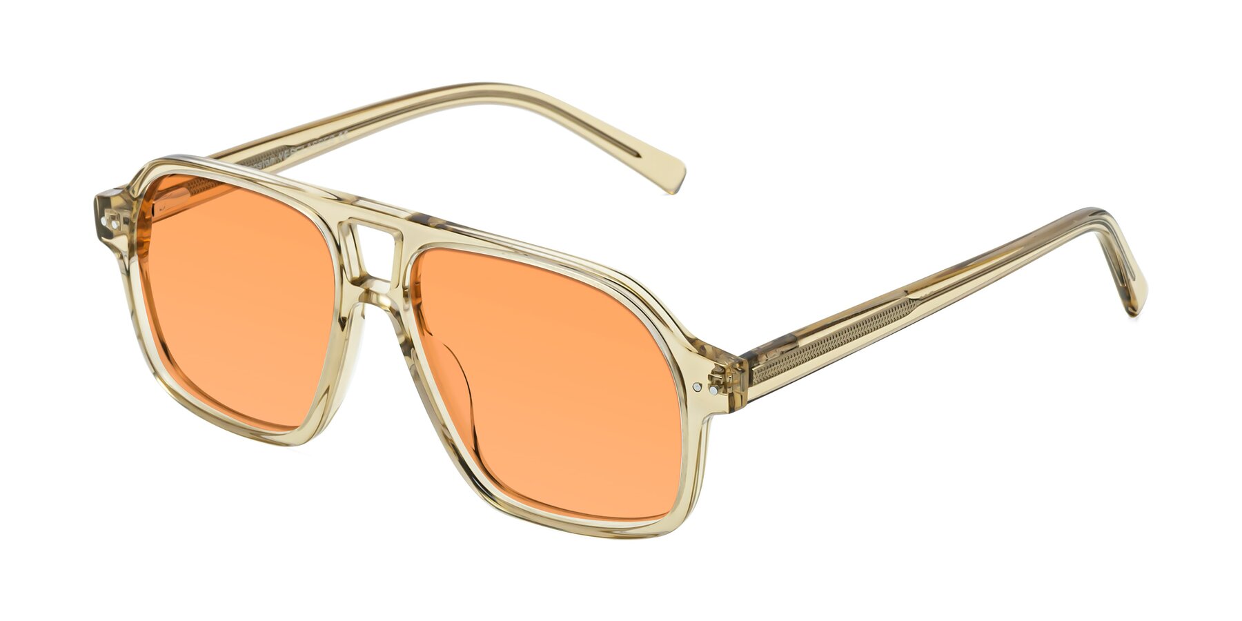 Angle of Kingston in Amber with Medium Orange Tinted Lenses