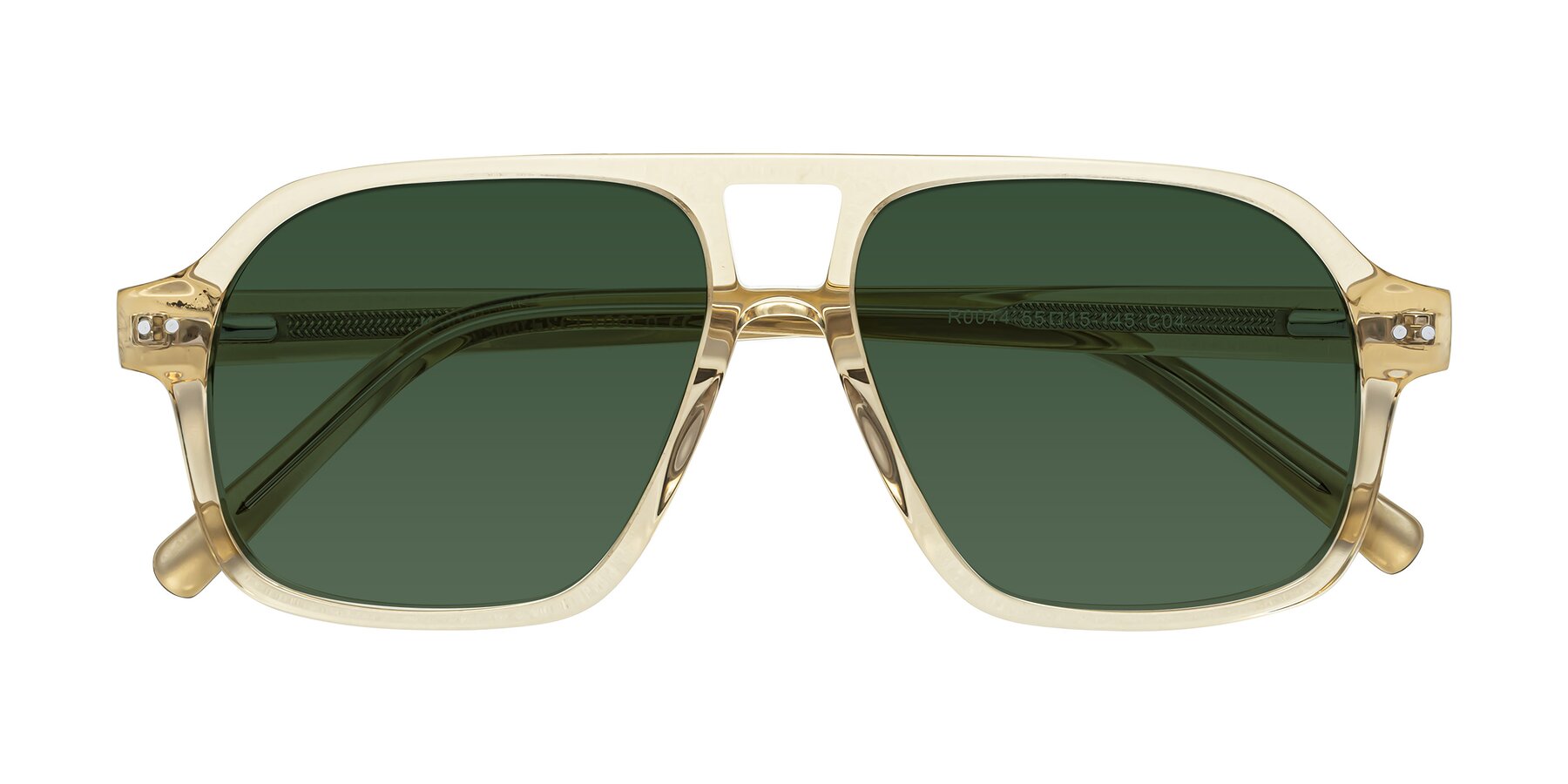 Folded Front of Kingston in Amber with Green Tinted Lenses