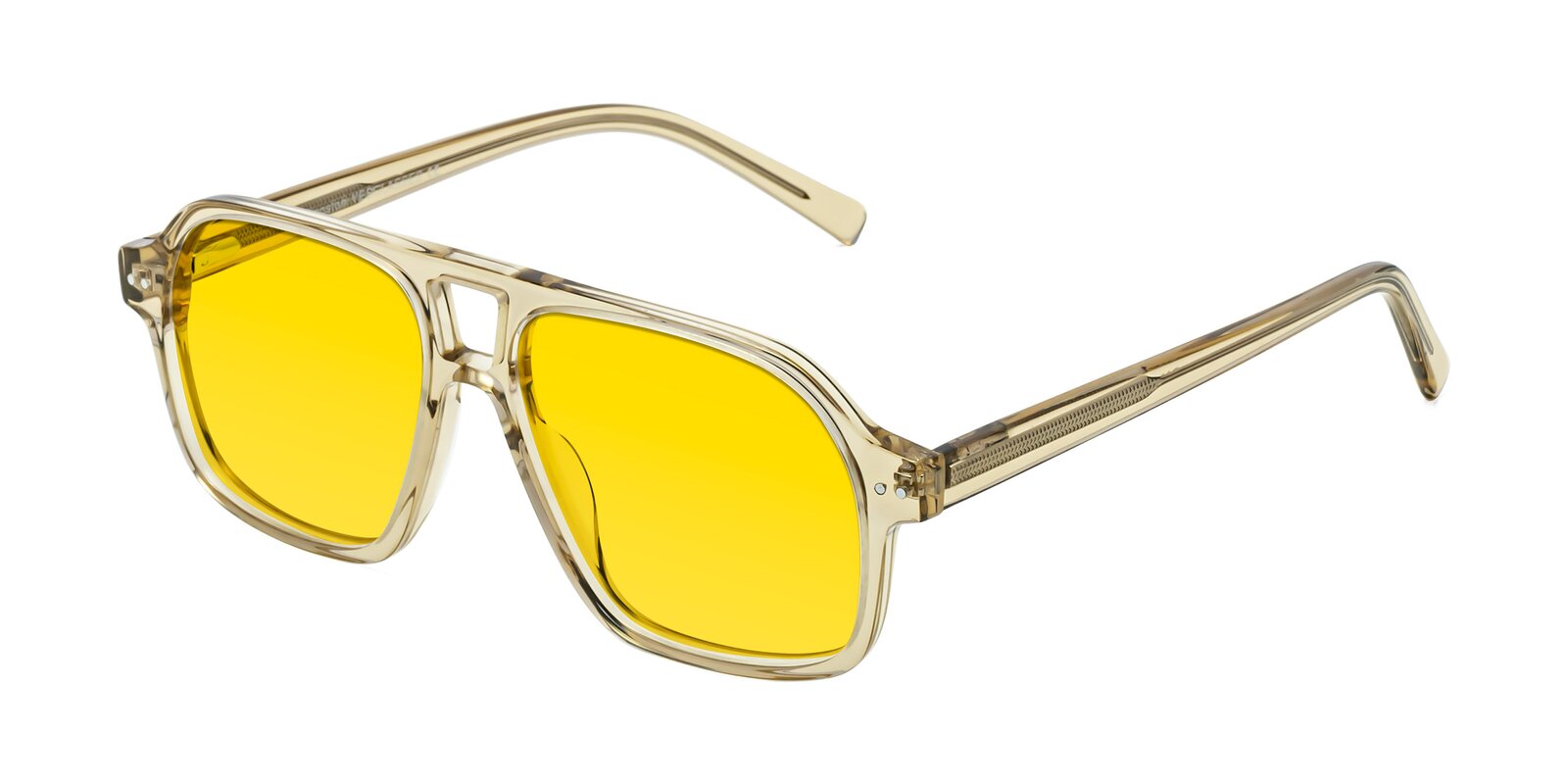 Amber Grandpa Oversized Aviator Tinted Sunglasses with Yellow Sunwear