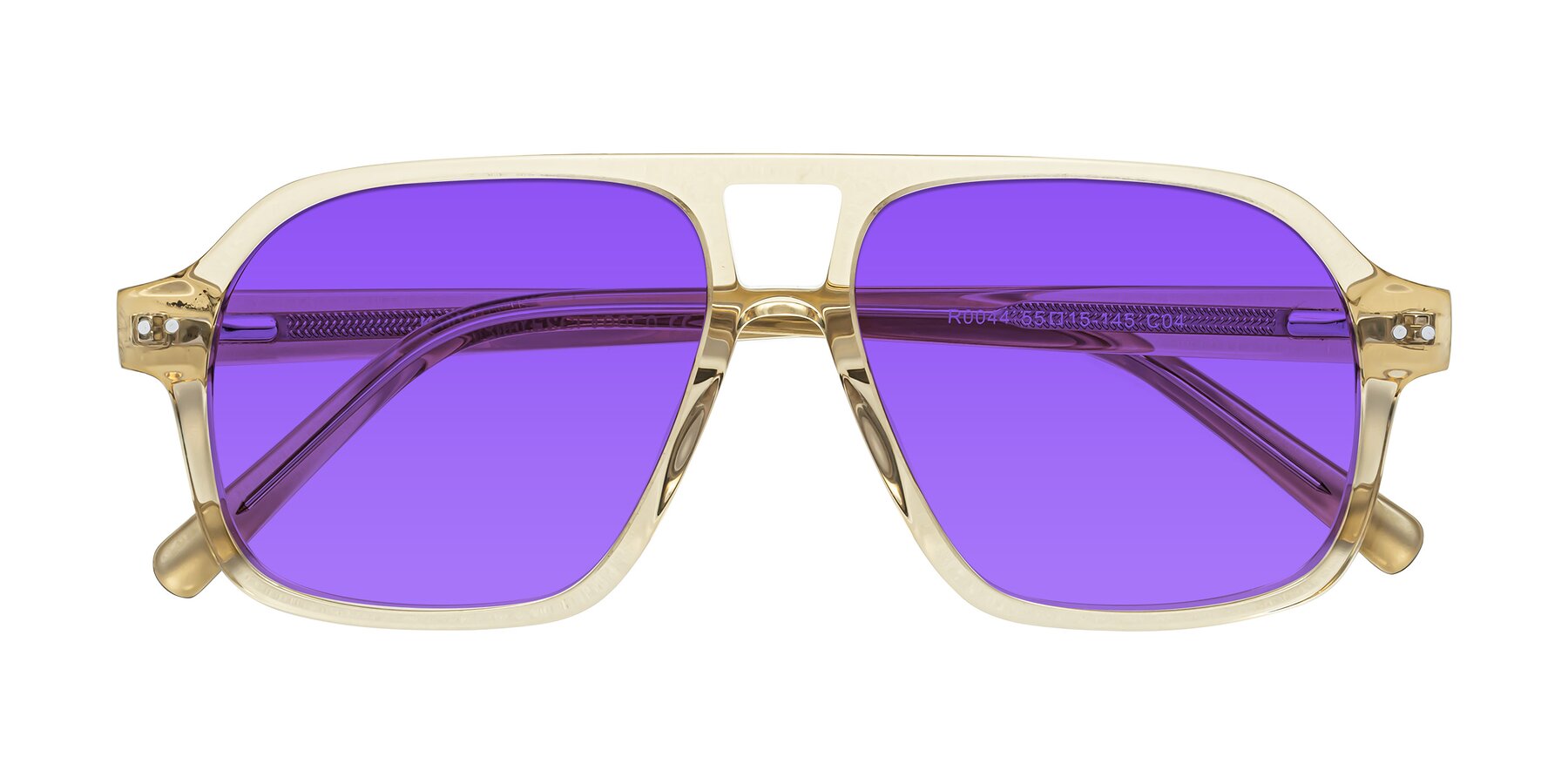 Folded Front of Kingston in Amber with Purple Tinted Lenses