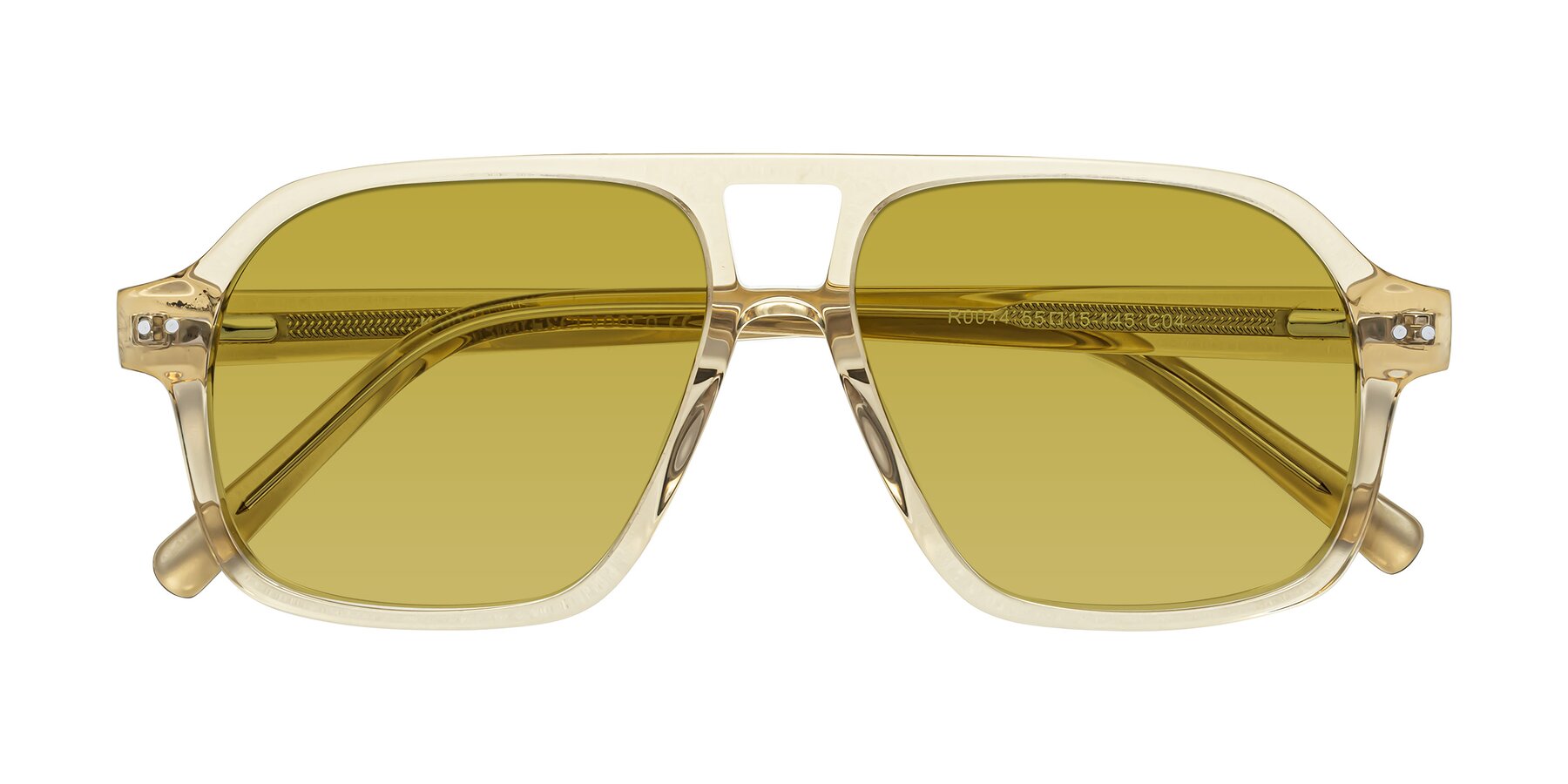 Folded Front of Kingston in Amber with Champagne Tinted Lenses