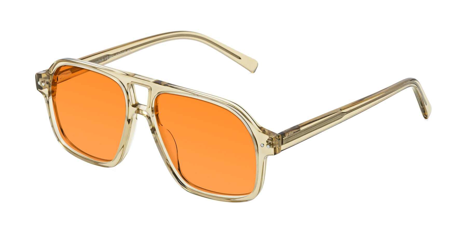 Angle of Kingston in Amber with Orange Tinted Lenses