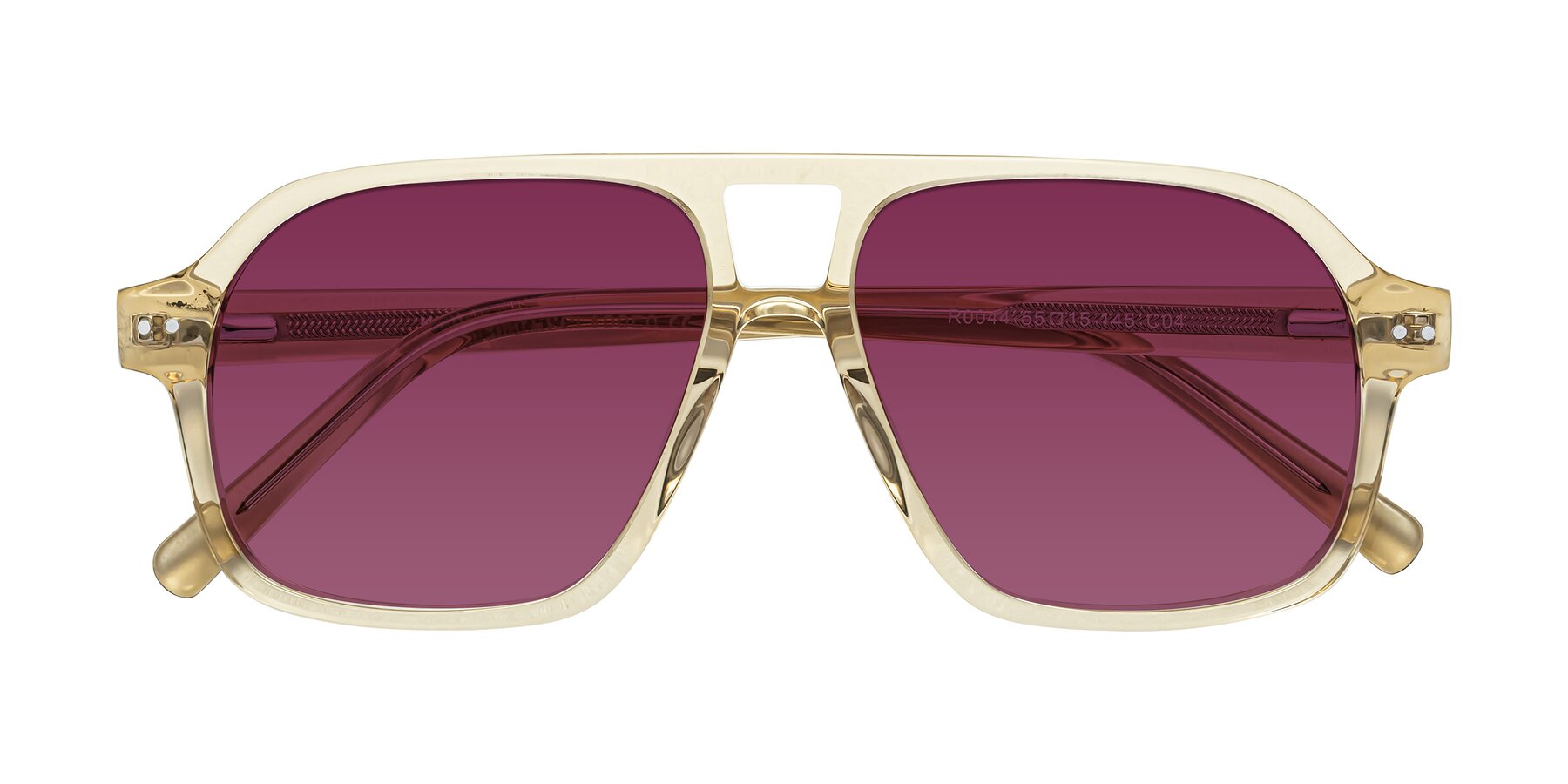 Folded Front of Kingston in Amber with Wine Tinted Lenses