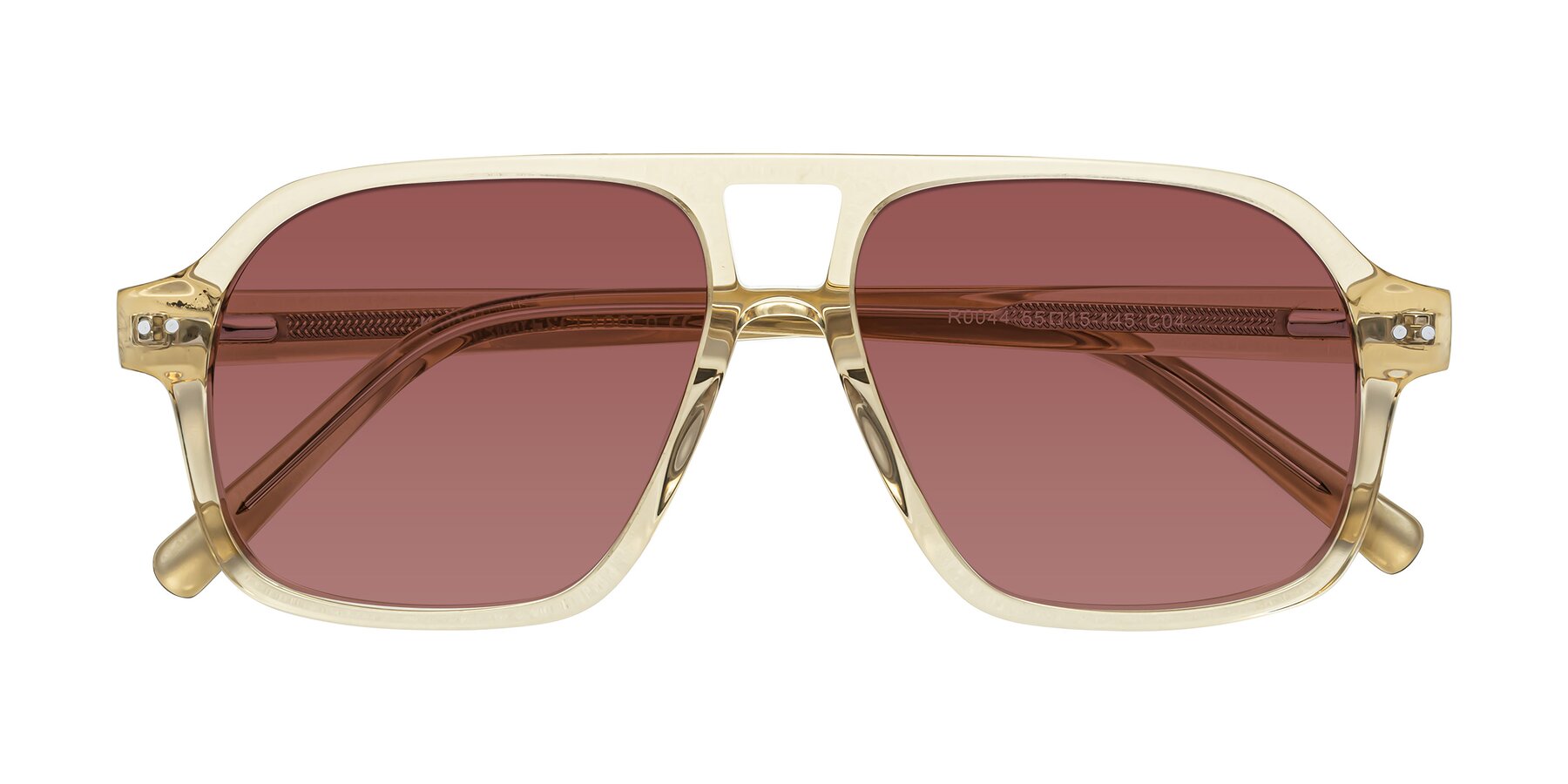 Folded Front of Kingston in Amber with Garnet Tinted Lenses