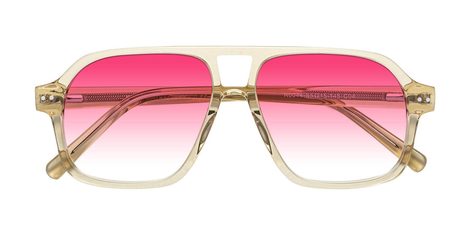 Folded Front of Kingston in Amber with Pink Gradient Lenses