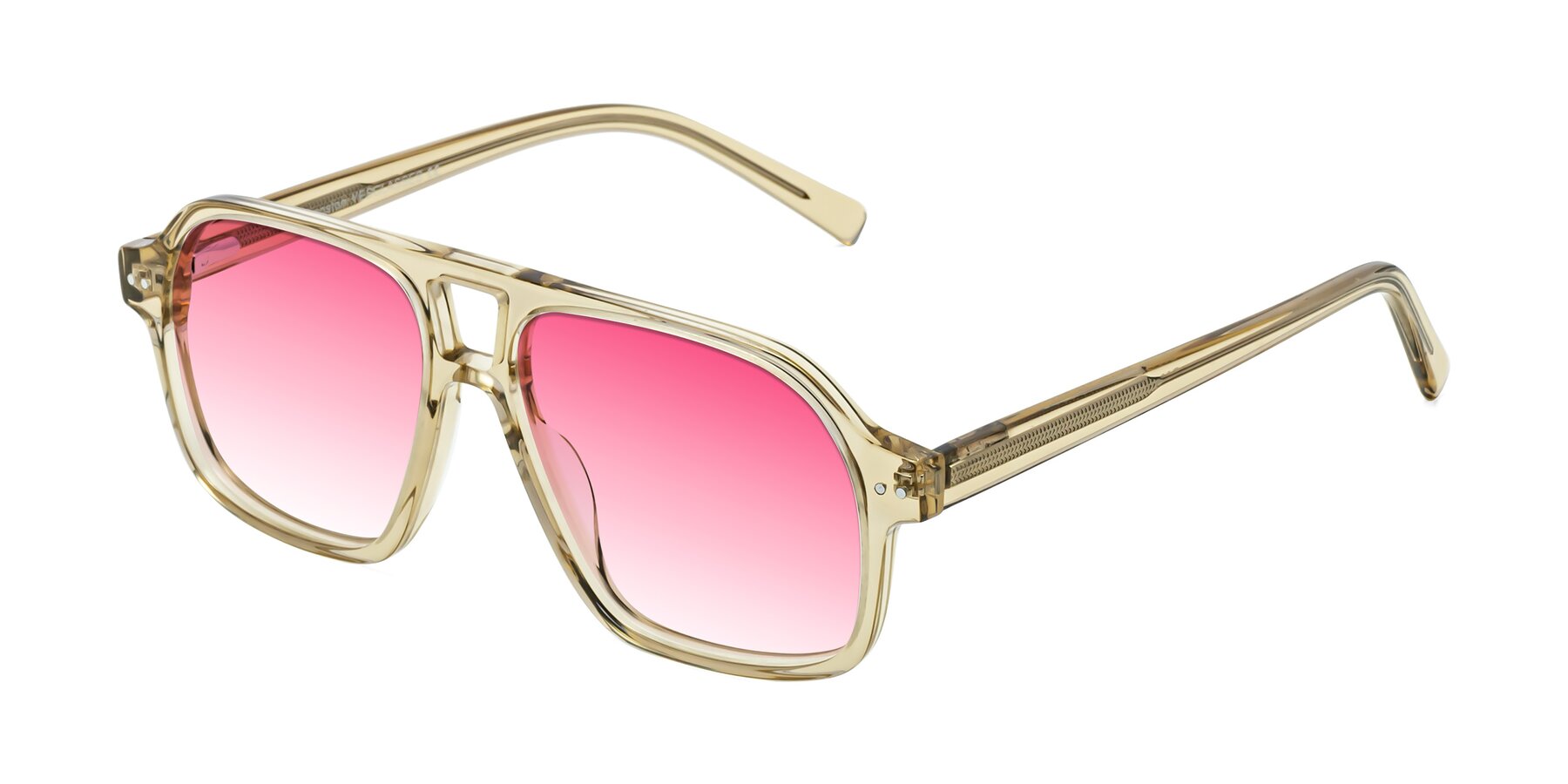 Angle of Kingston in Amber with Pink Gradient Lenses