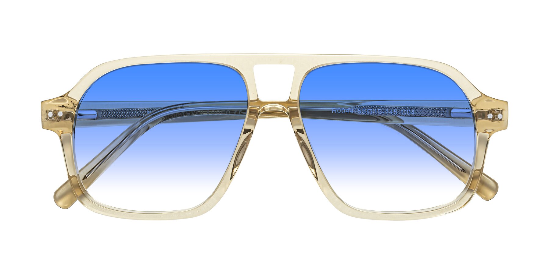 Folded Front of Kingston in Amber with Blue Gradient Lenses