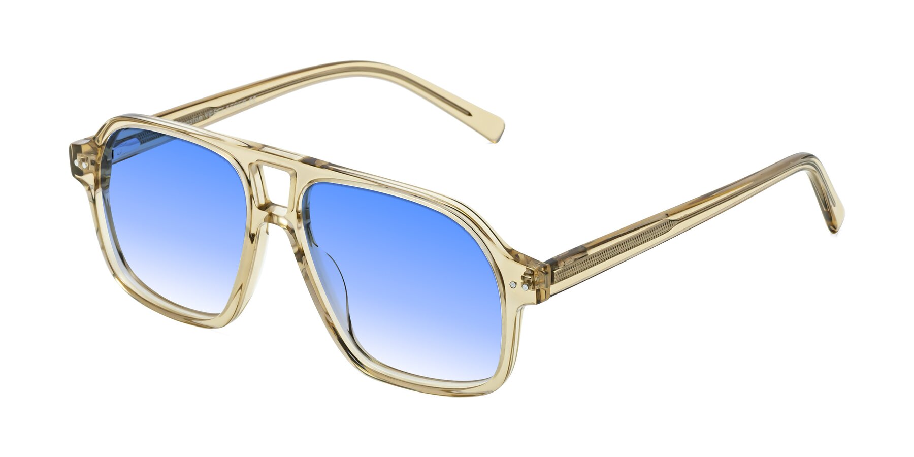 Angle of Kingston in Amber with Blue Gradient Lenses