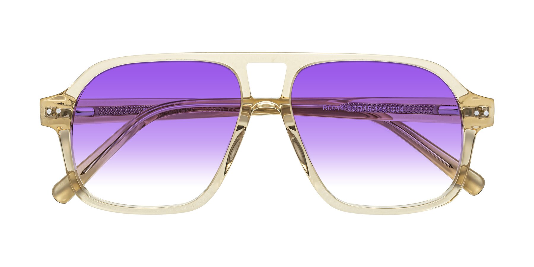 Folded Front of Kingston in Amber with Purple Gradient Lenses