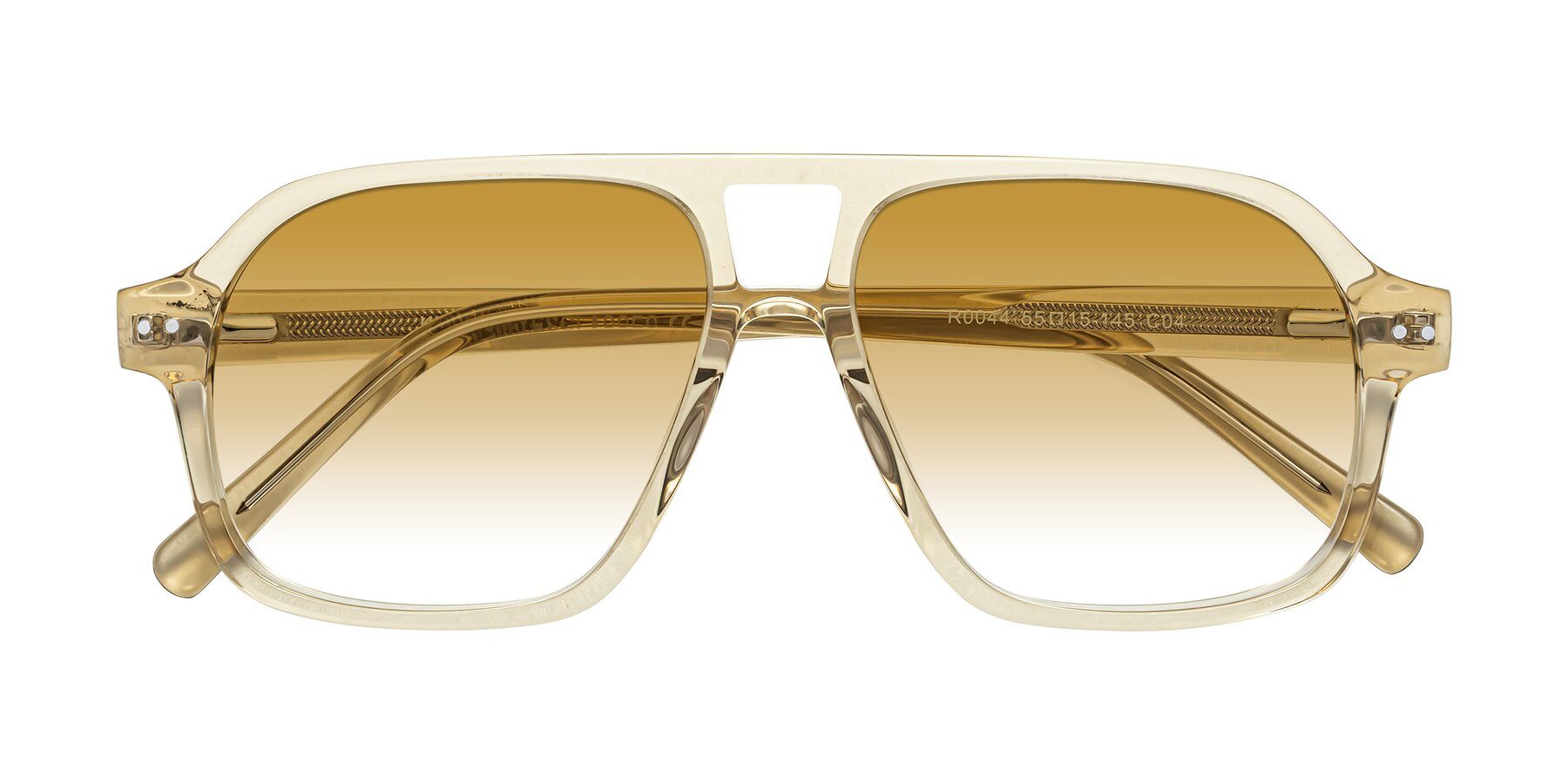 Folded Front of Kingston in Amber with Champagne Gradient Lenses