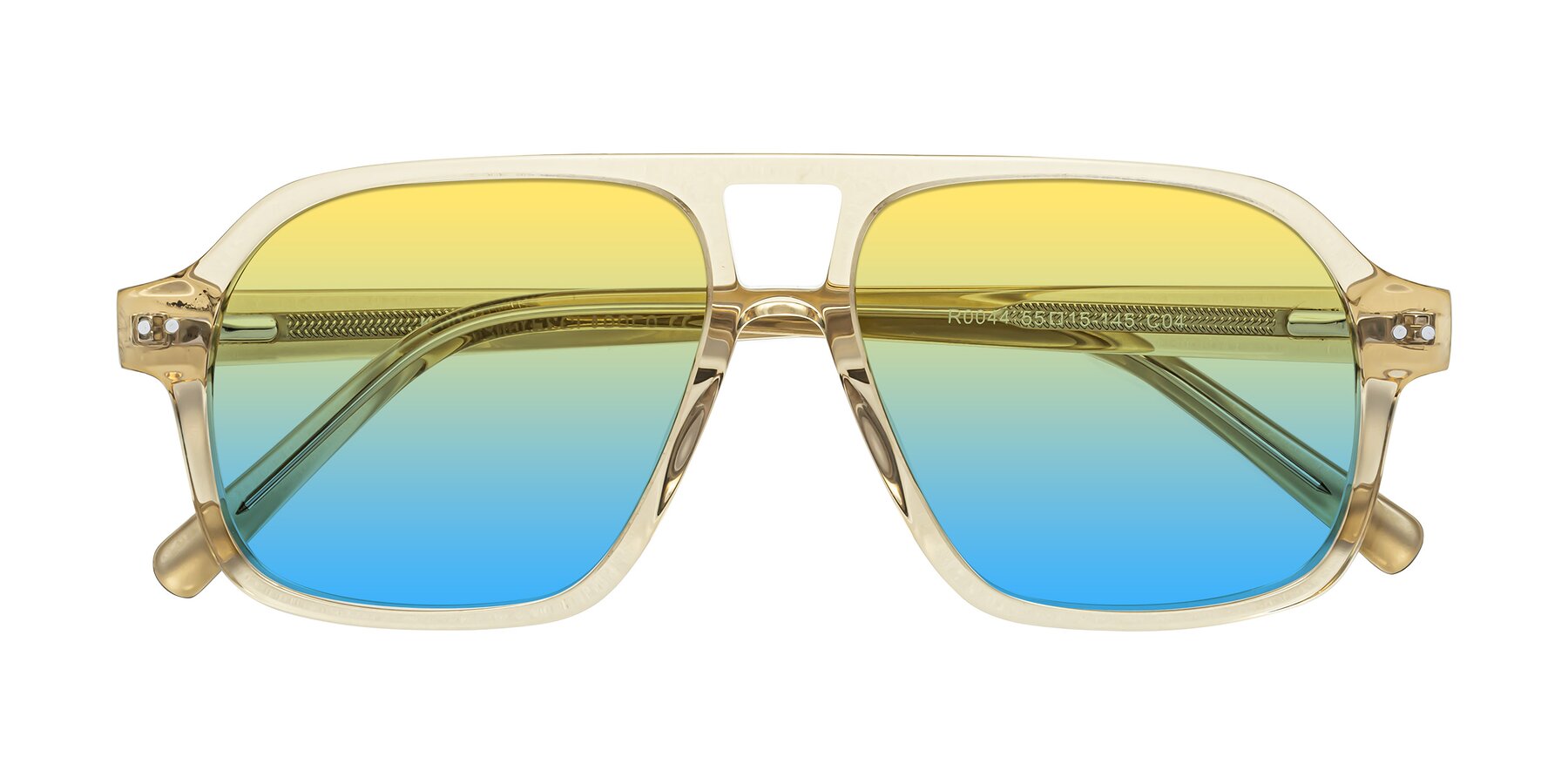 Folded Front of Kingston in Amber with Yellow / Blue Gradient Lenses