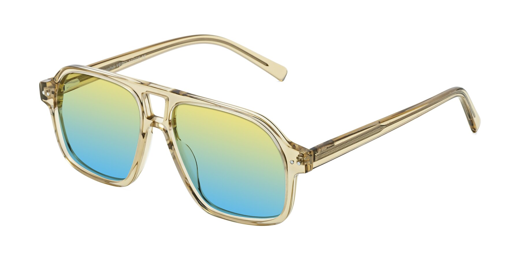 Angle of Kingston in Amber with Yellow / Blue Gradient Lenses