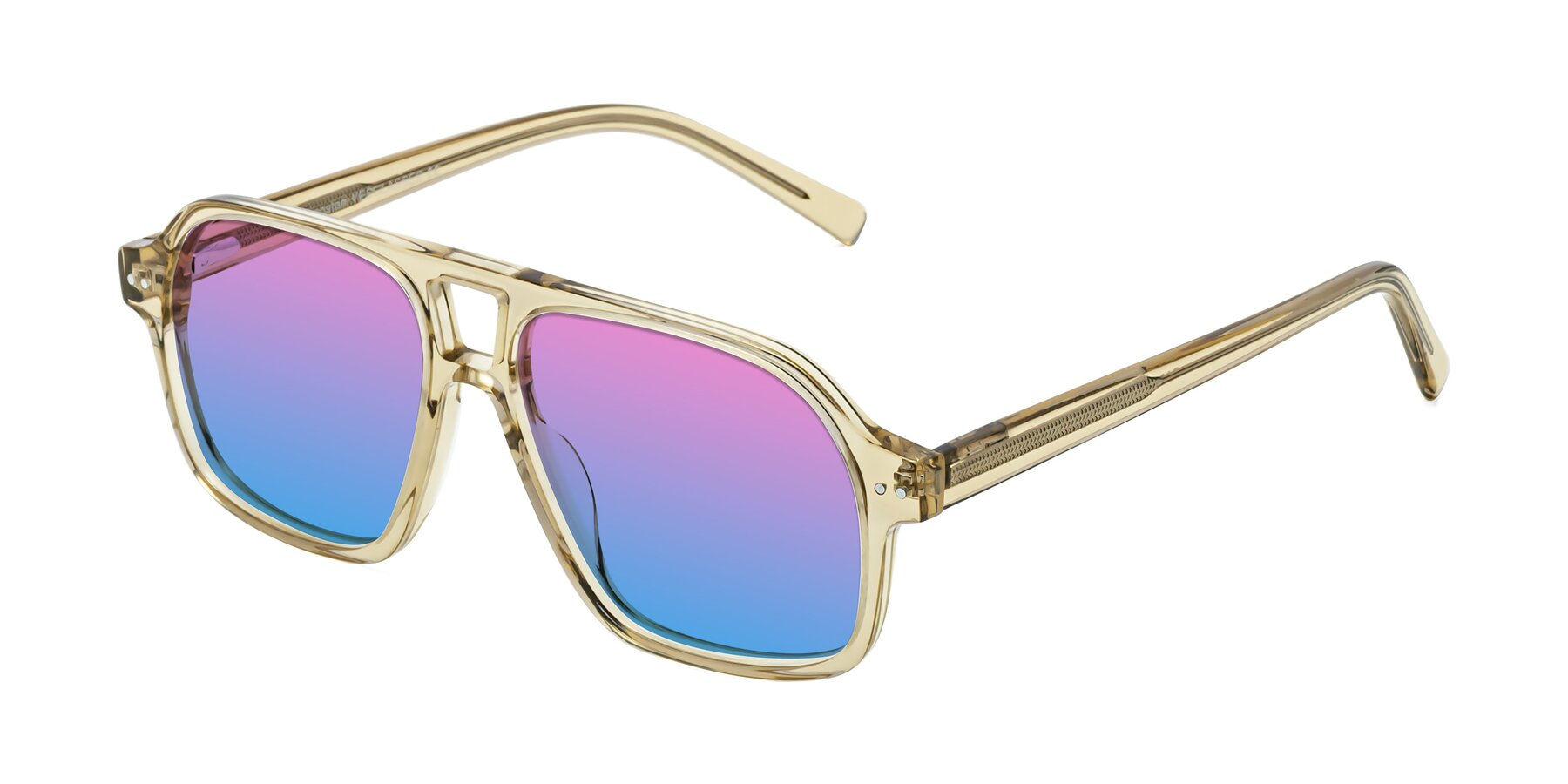 Angle of Kingston in Amber with Pink / Blue Gradient Lenses