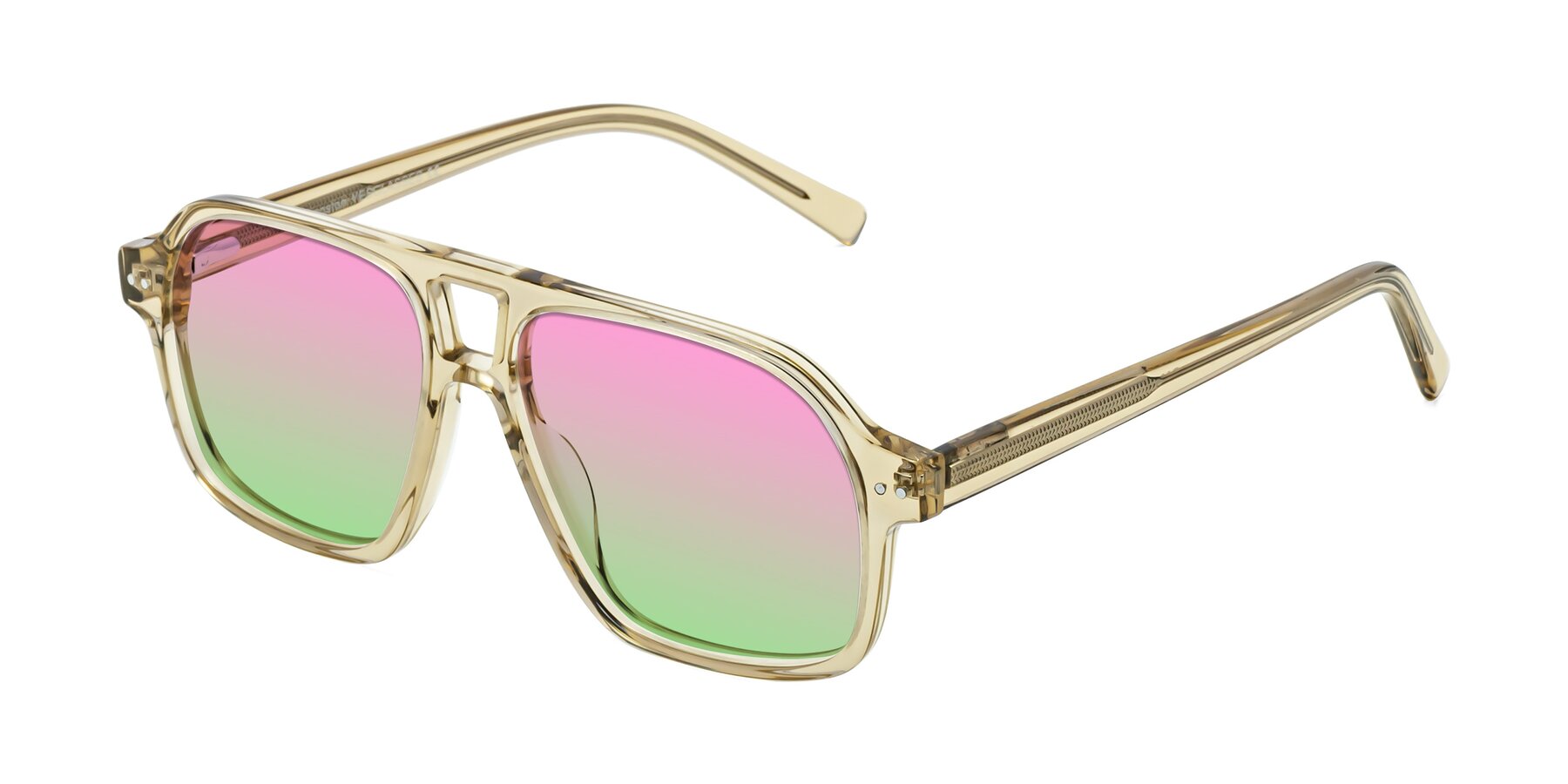 Angle of Kingston in Amber with Pink / Green Gradient Lenses