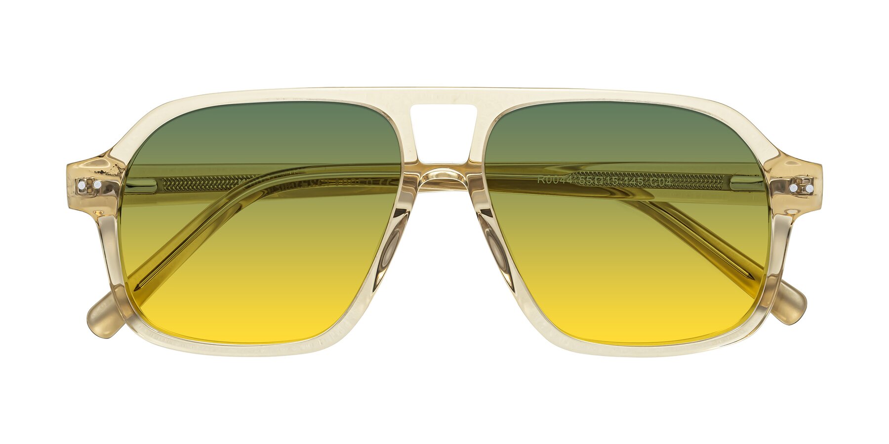 Folded Front of Kingston in Amber with Green / Yellow Gradient Lenses