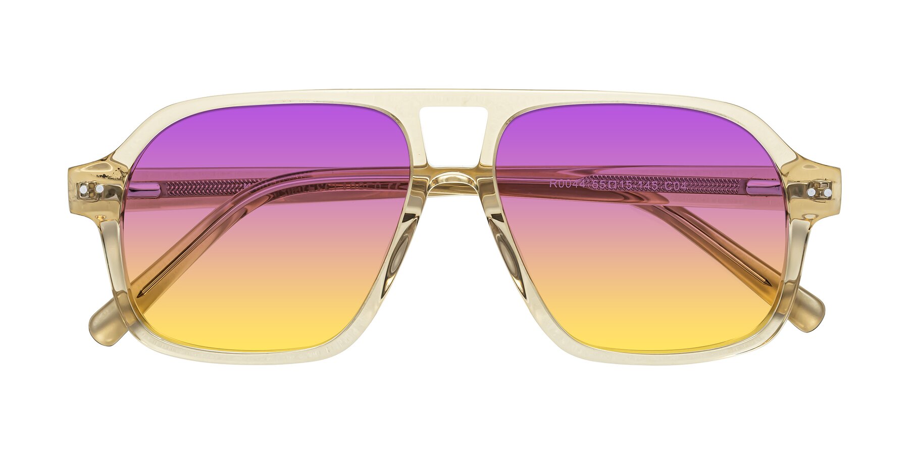 Folded Front of Kingston in Amber with Purple / Yellow Gradient Lenses