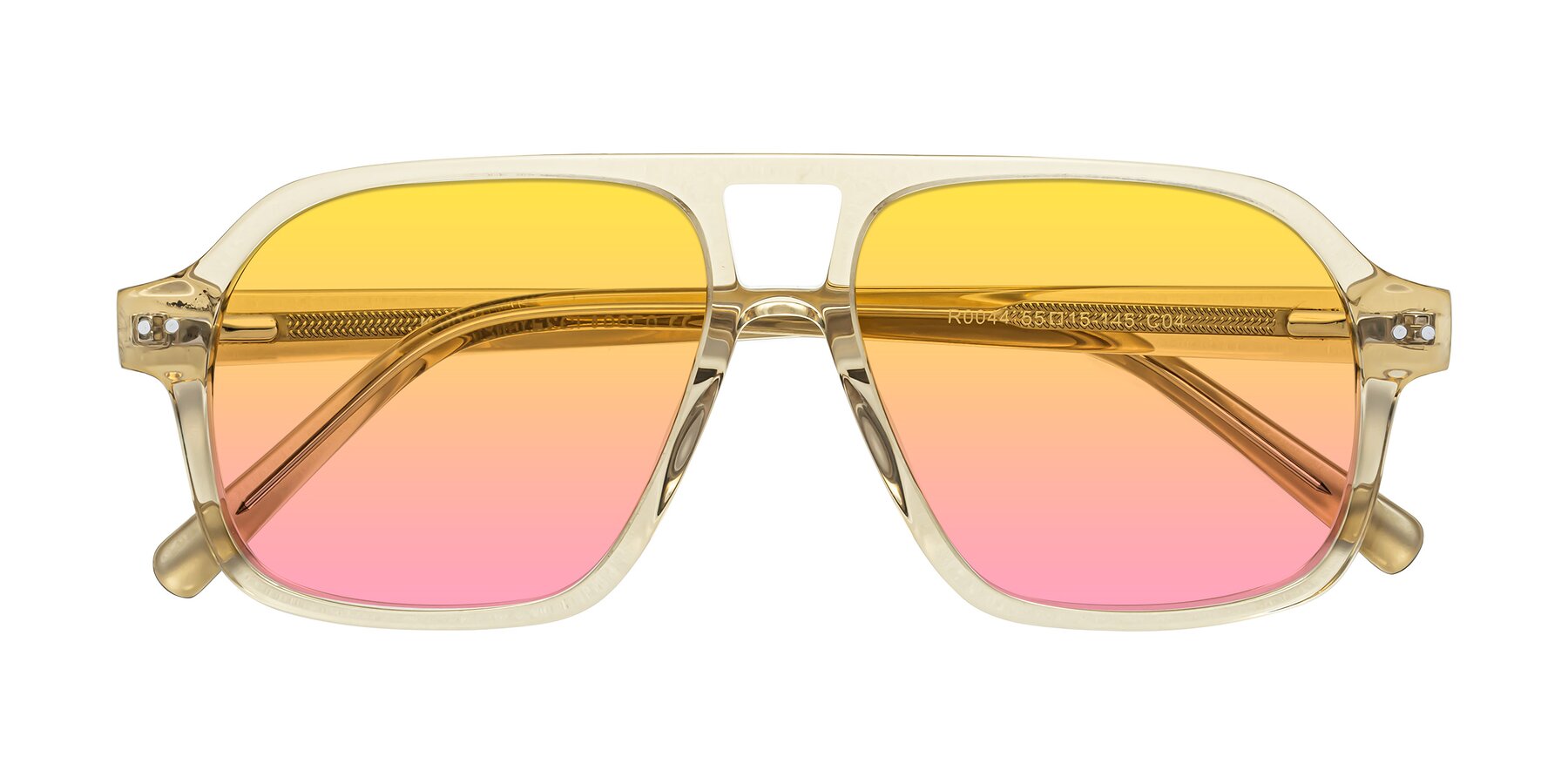Folded Front of Kingston in Amber with Yellow / Pink Gradient Lenses