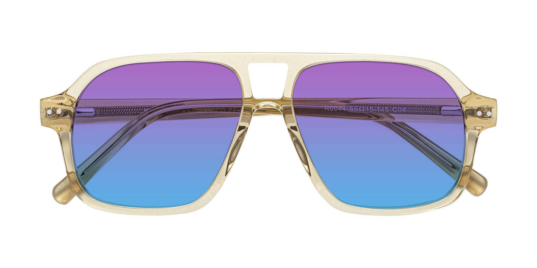 Folded Front of Kingston in Amber with Purple / Blue Gradient Lenses
